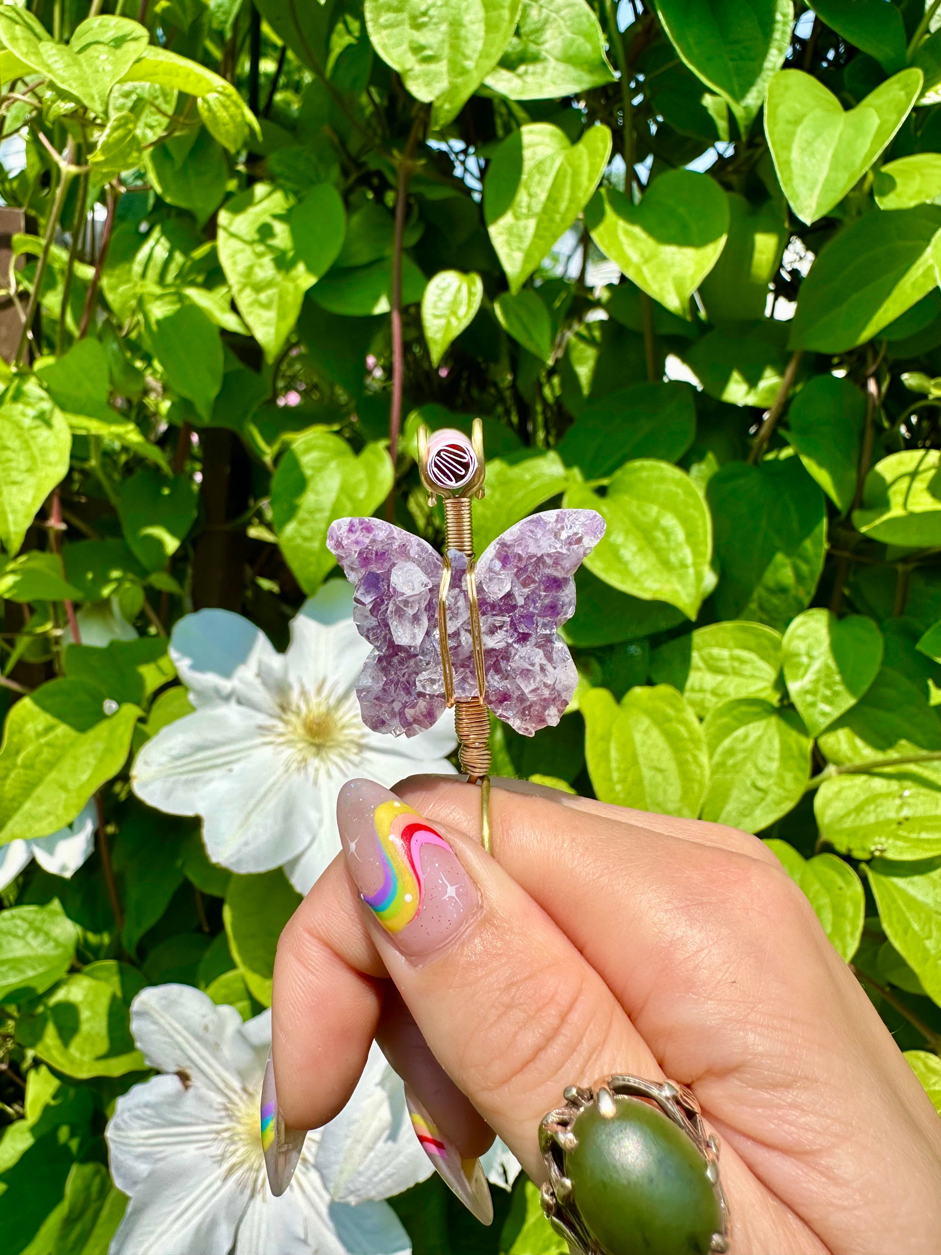 crystal butterfly smoke ring ♡ *handmade for you*