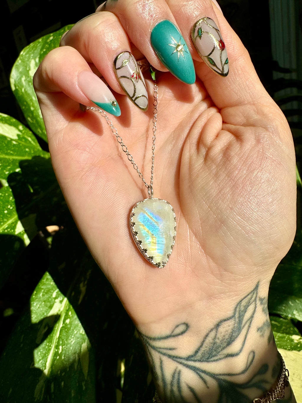 moonstone sterling silver necklace