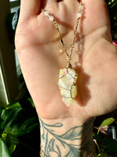 Load image into Gallery viewer, *one of one♡ iridescent raw opal necklace in 14k gold