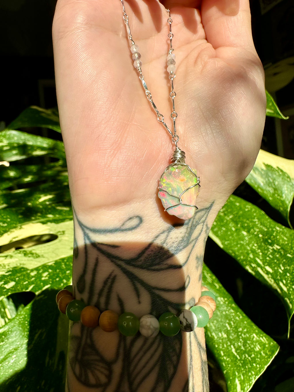 ♡one of one♡ raw opal necklace in sterling silver ***