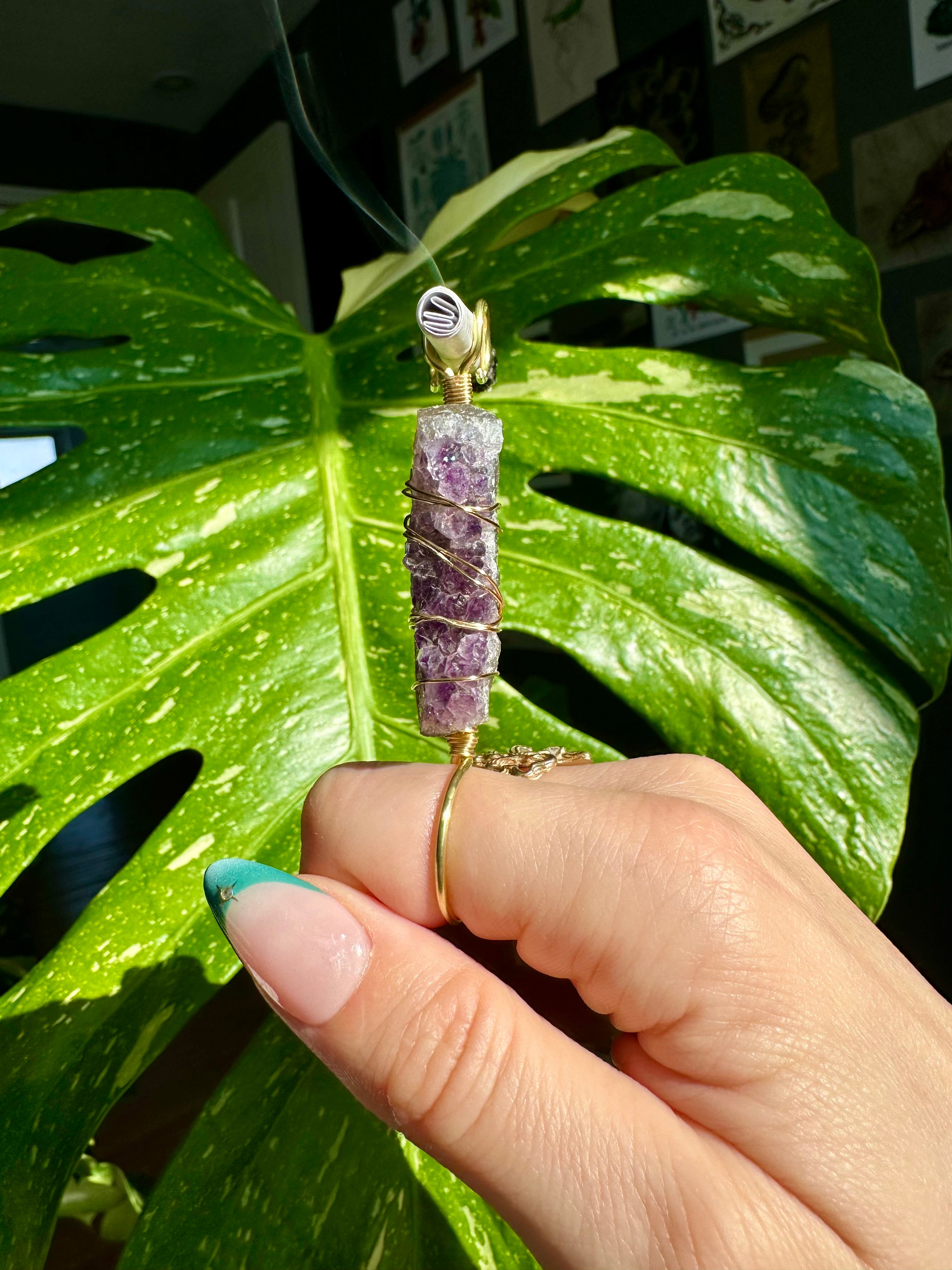 raw amethyst smoke ring ♡ deep purple