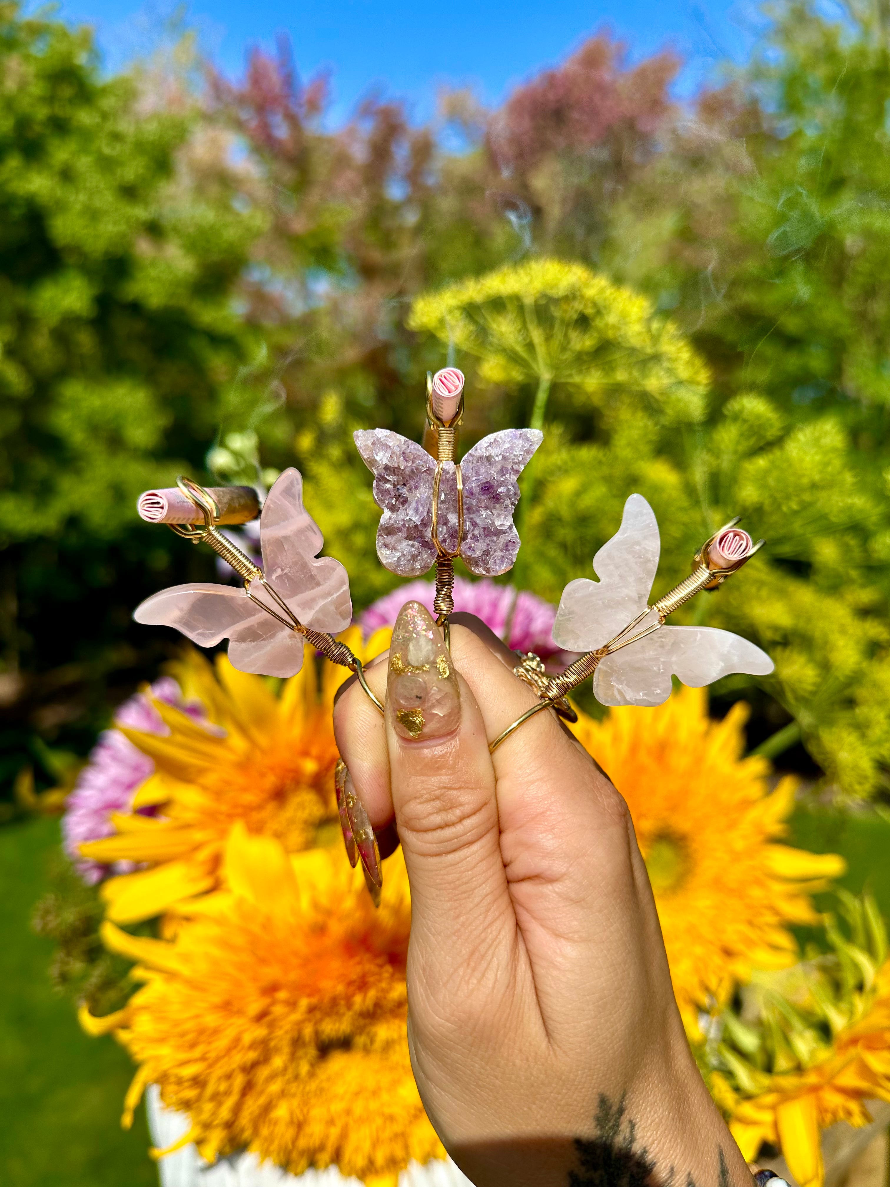 crystal butterfly smoke ring ♡ *handmade for you*