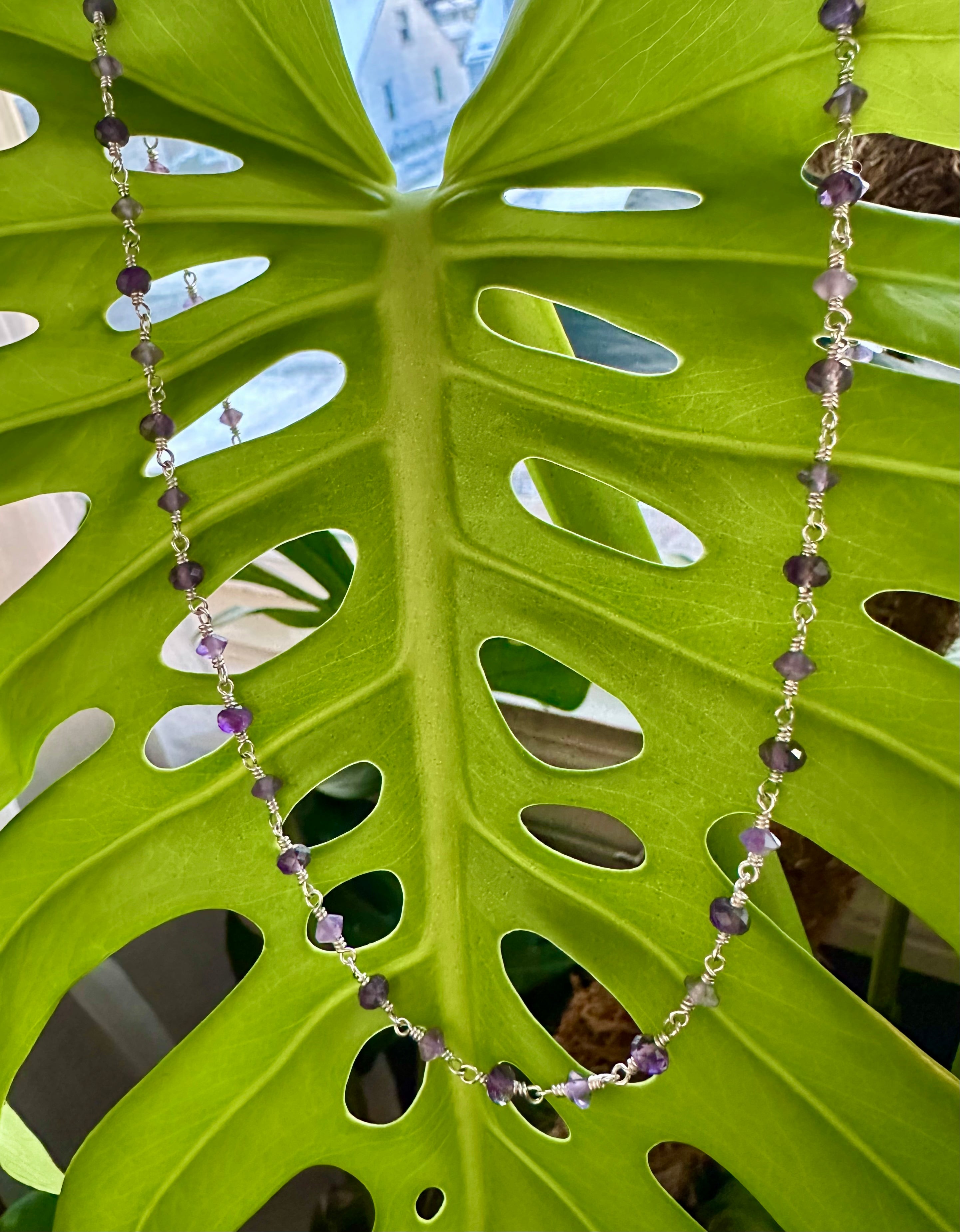 two tone amethyst necklace