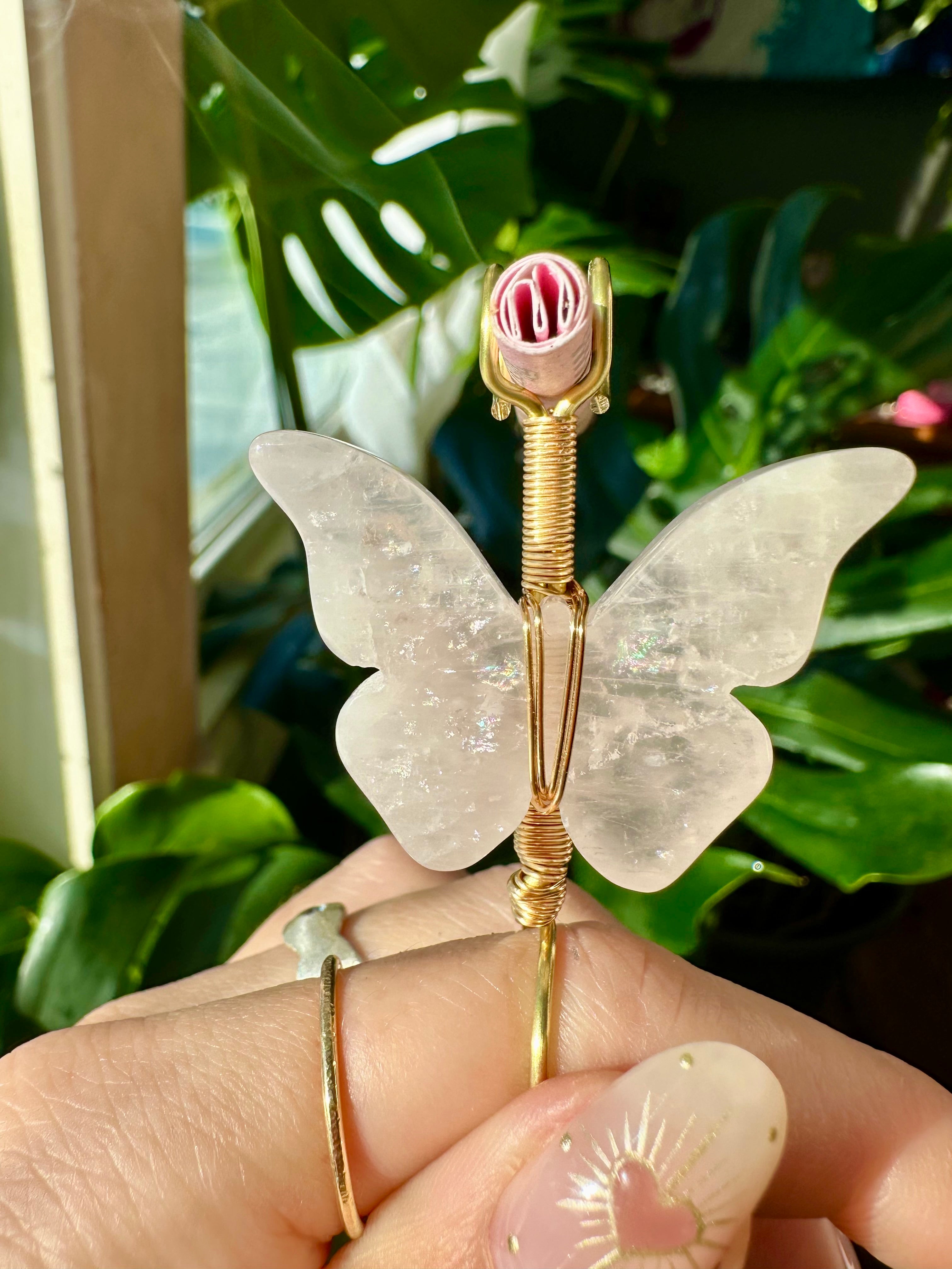 crystal butterfly smoke ring ♡ *handmade for you*