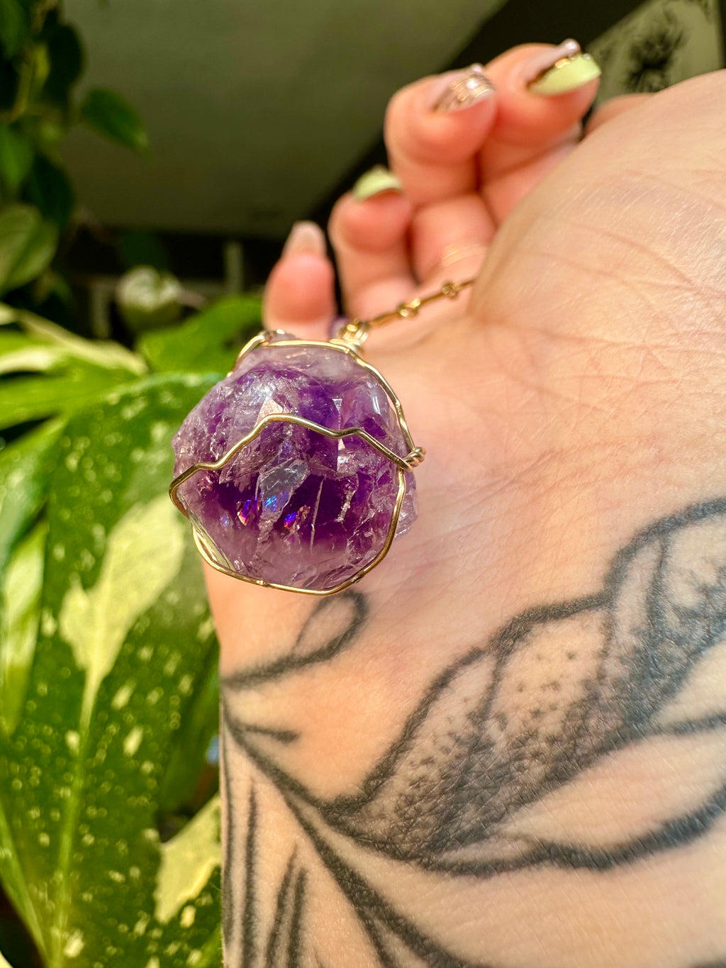 *one of one* raw amethyst necklace in 14k gold