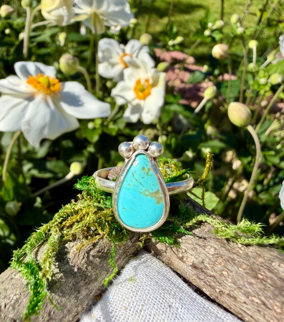 turquoise sterling silver ring size 10.5