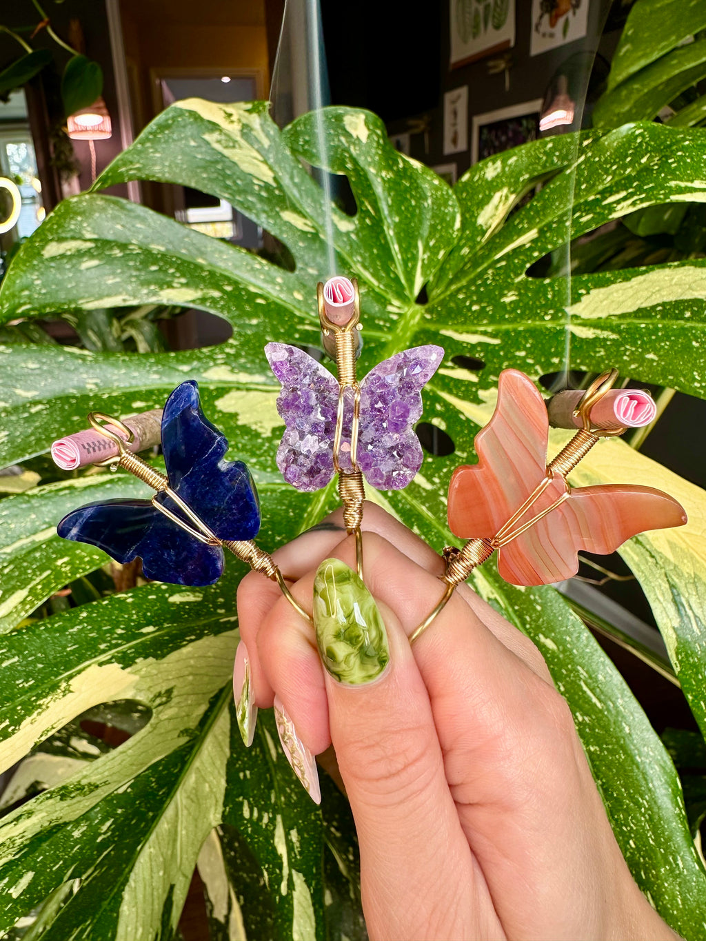 crystal butterfly smoke ring ♡ *handmade for you*