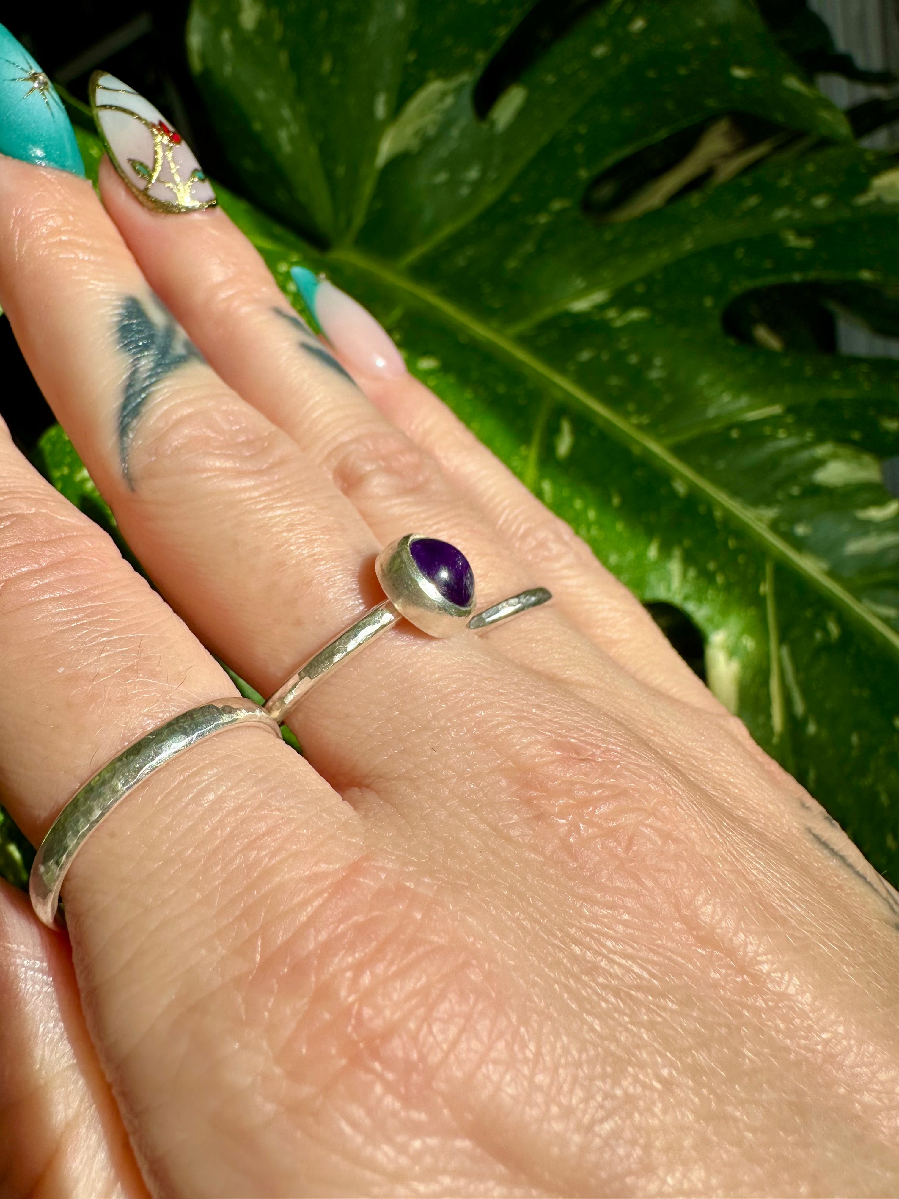 amethyst sterling silver ring size 6.5