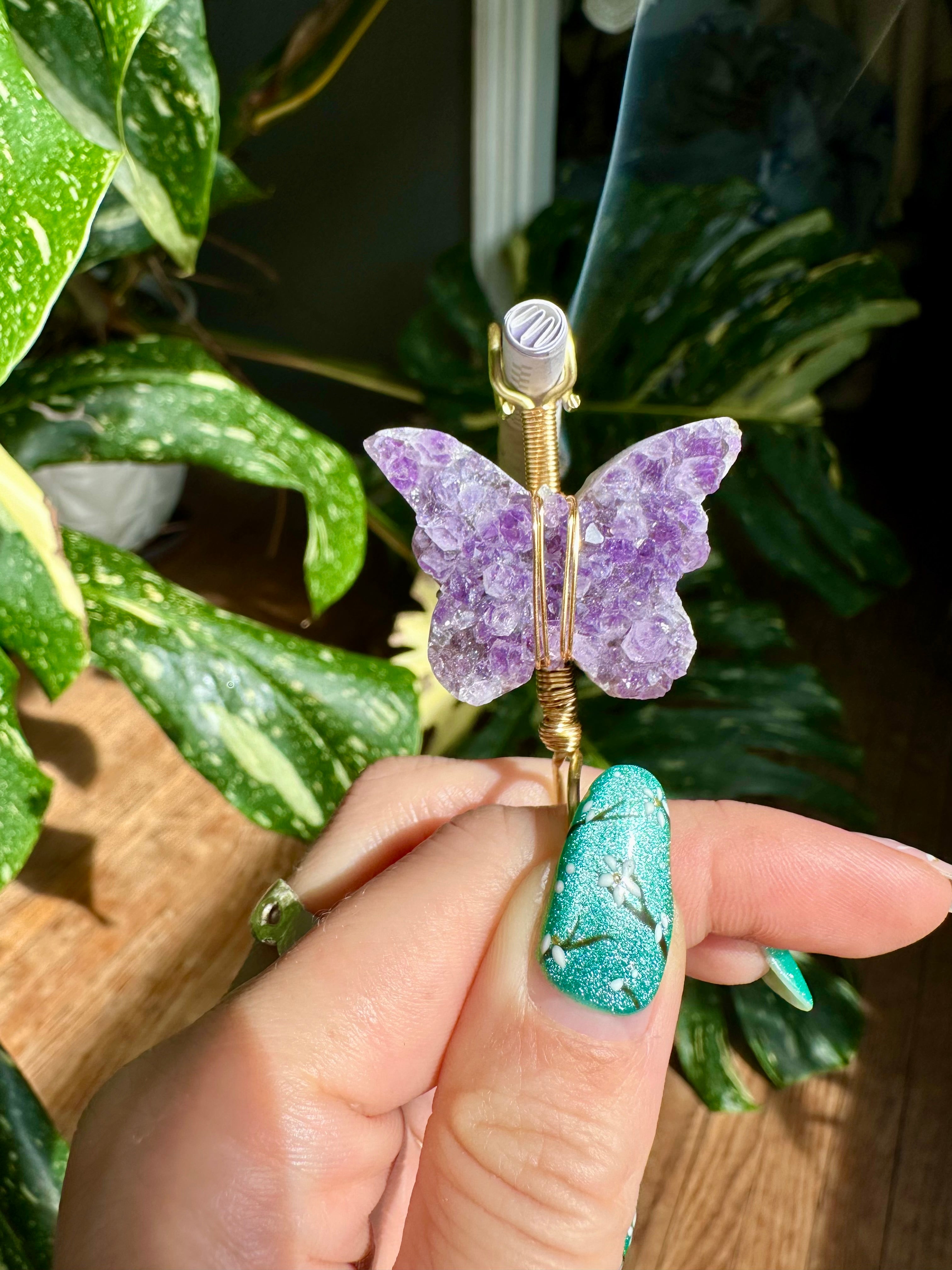 crystal butterfly smoke ring ♡ *handmade for you*