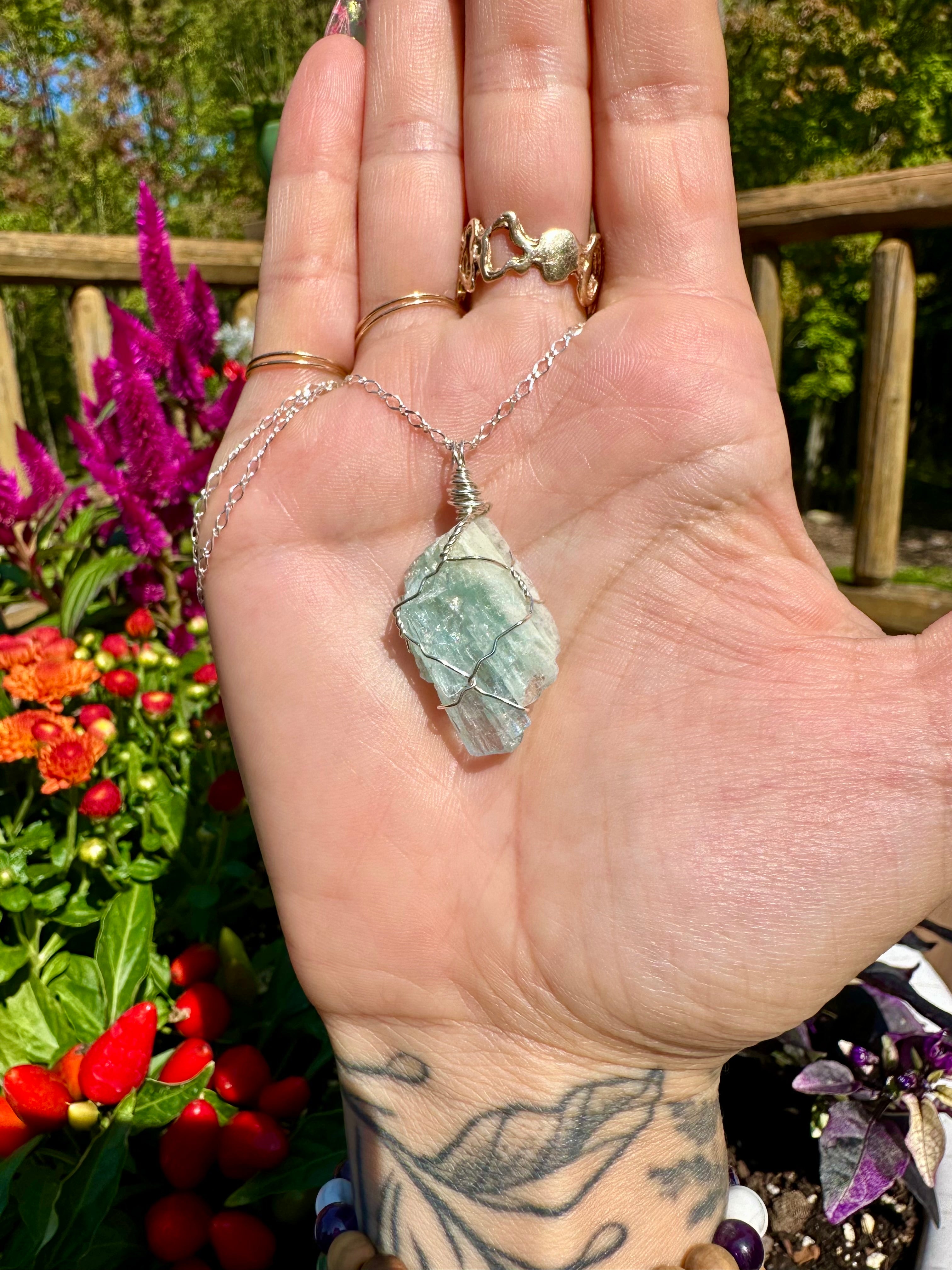 *one of one* raw aquamarine necklace sterling silver