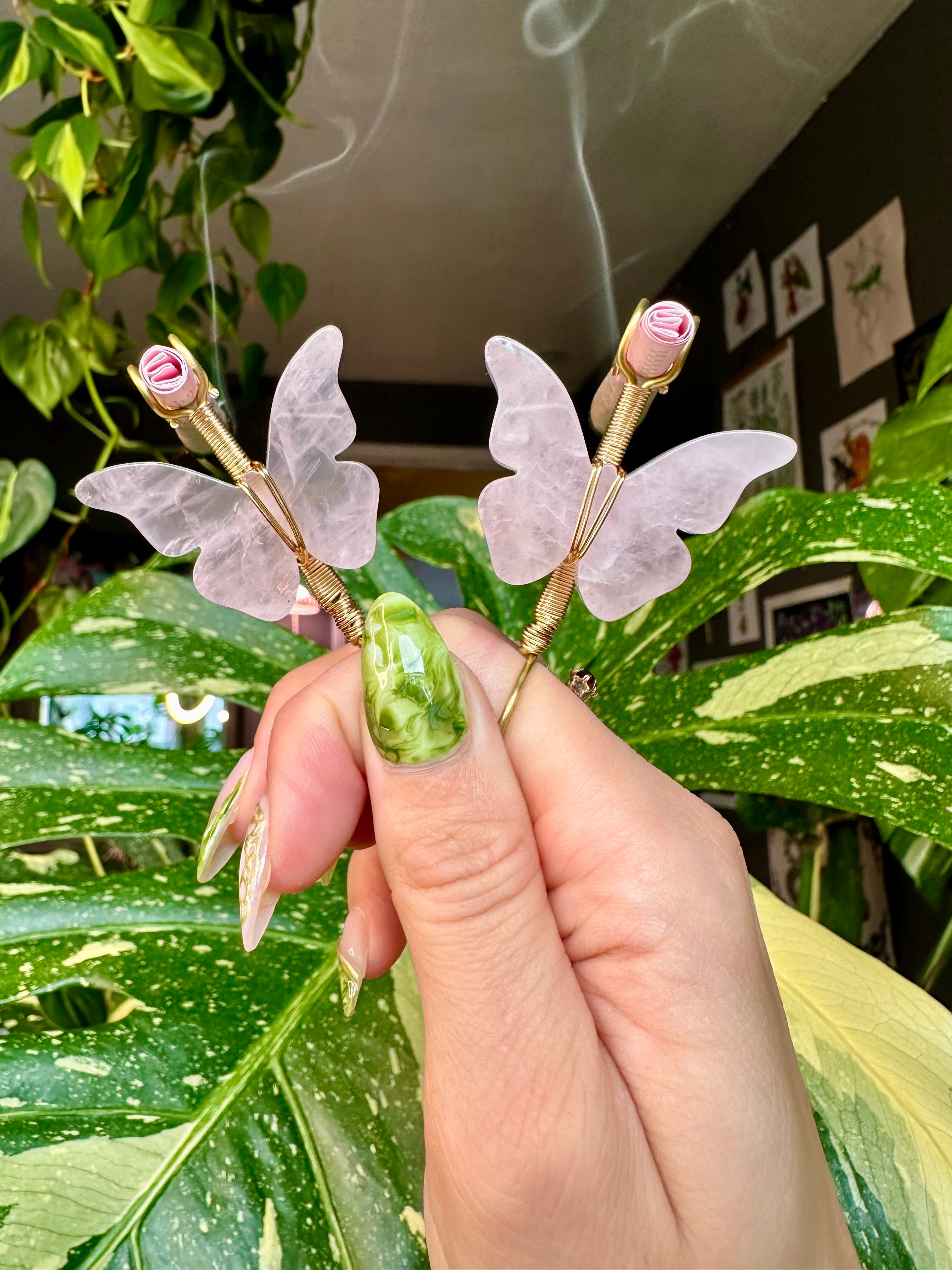 crystal butterfly smoke ring ♡ *handmade for you*