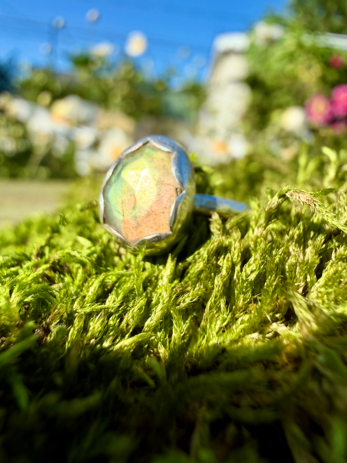 labradorite ring in sterling silver size 5