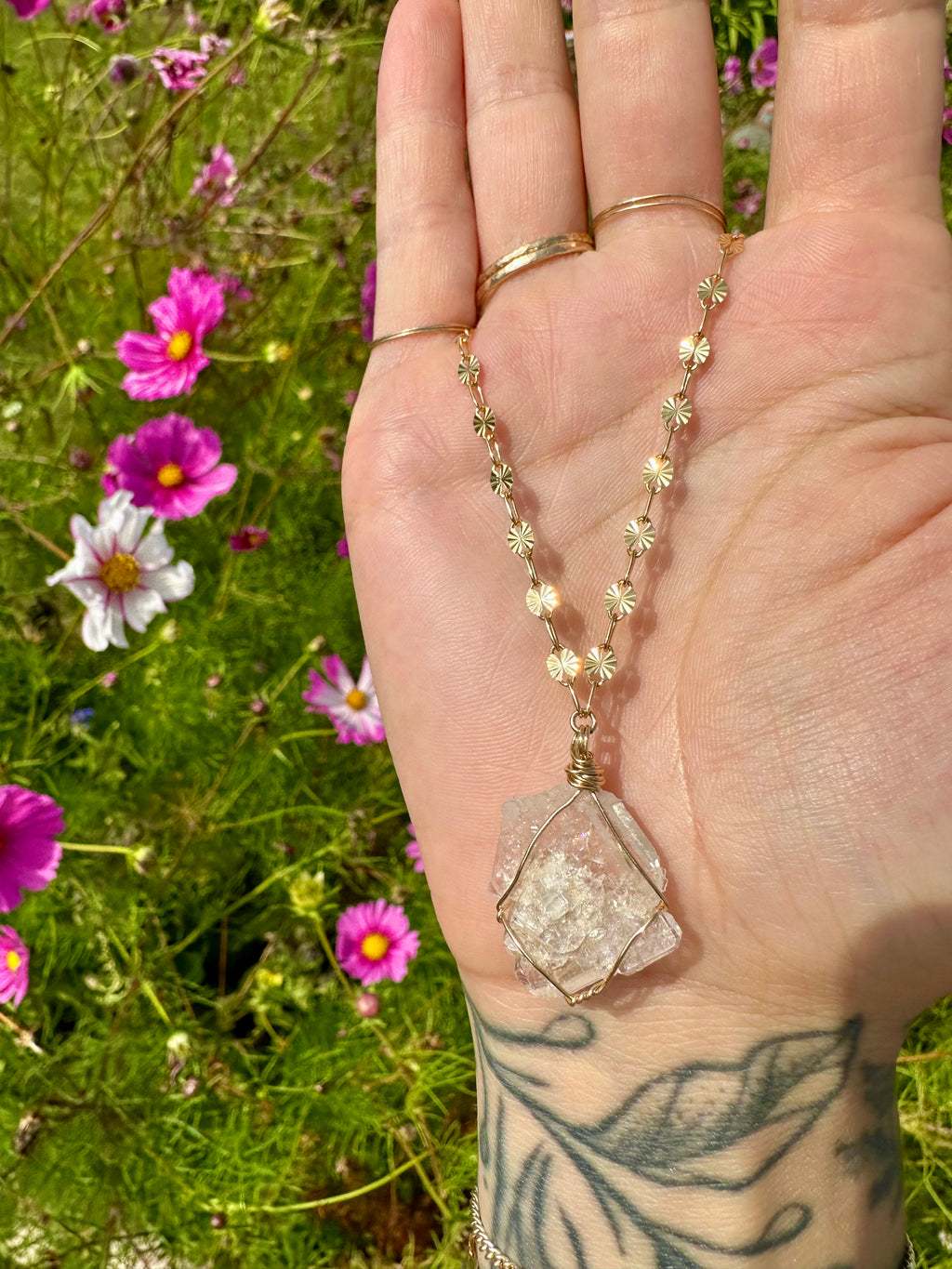 *one of one* raw quartz necklace 14k gold fill