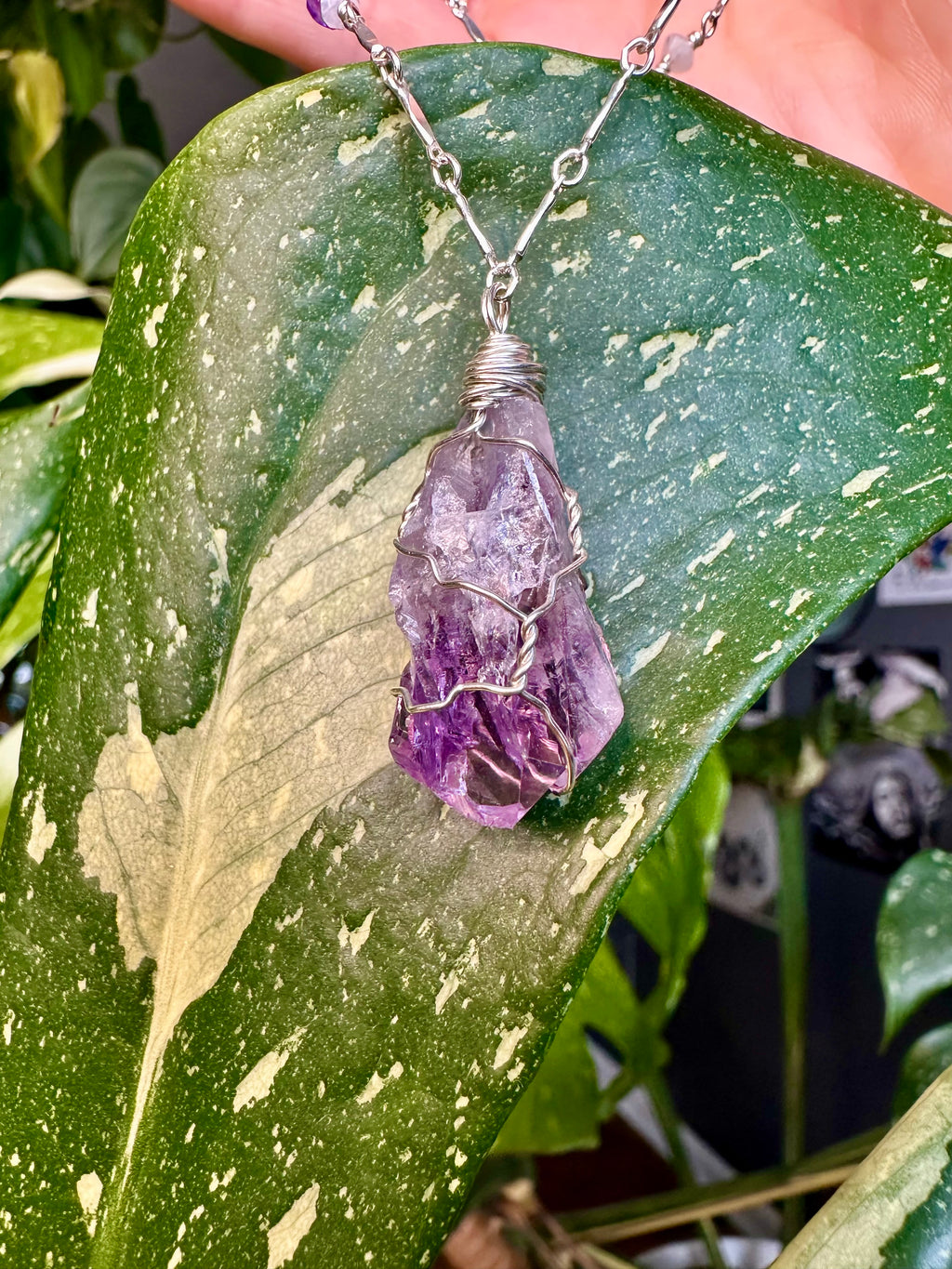 *one of one* raw amethyst necklace in sterling silver