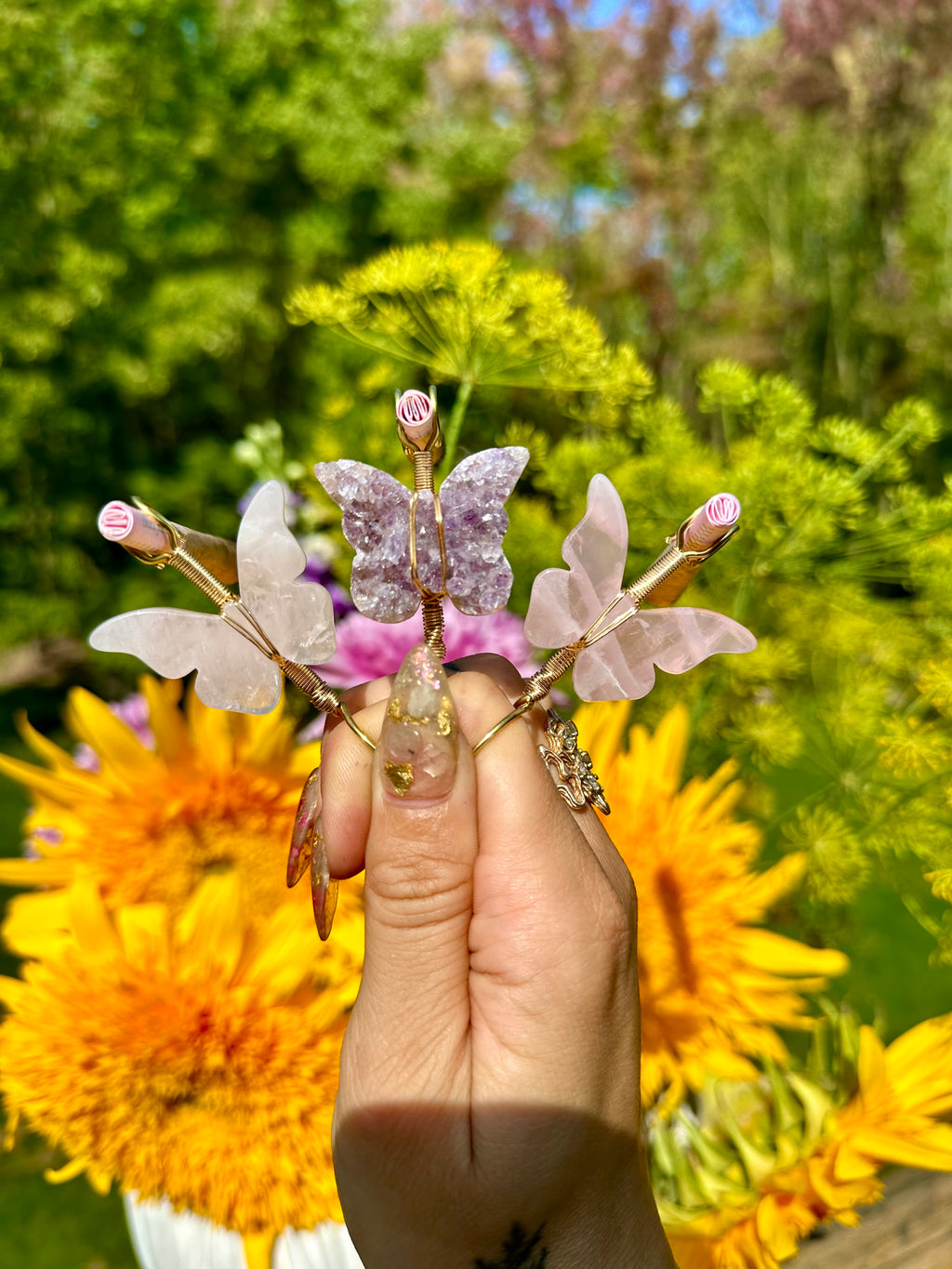 crystal butterfly smoke ring ♡ *handmade for you*
