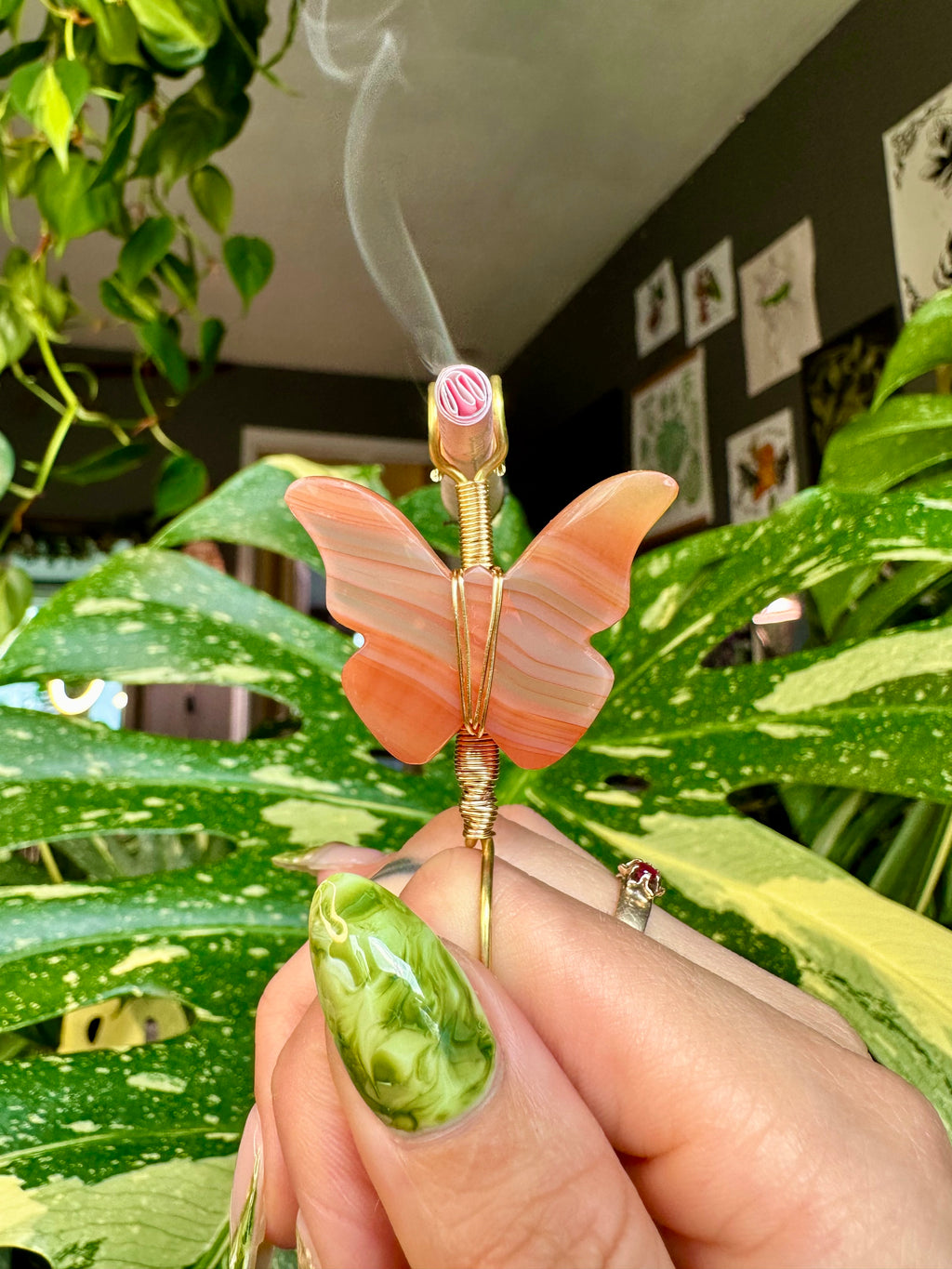 crystal butterfly smoke ring ♡ *handmade for you*