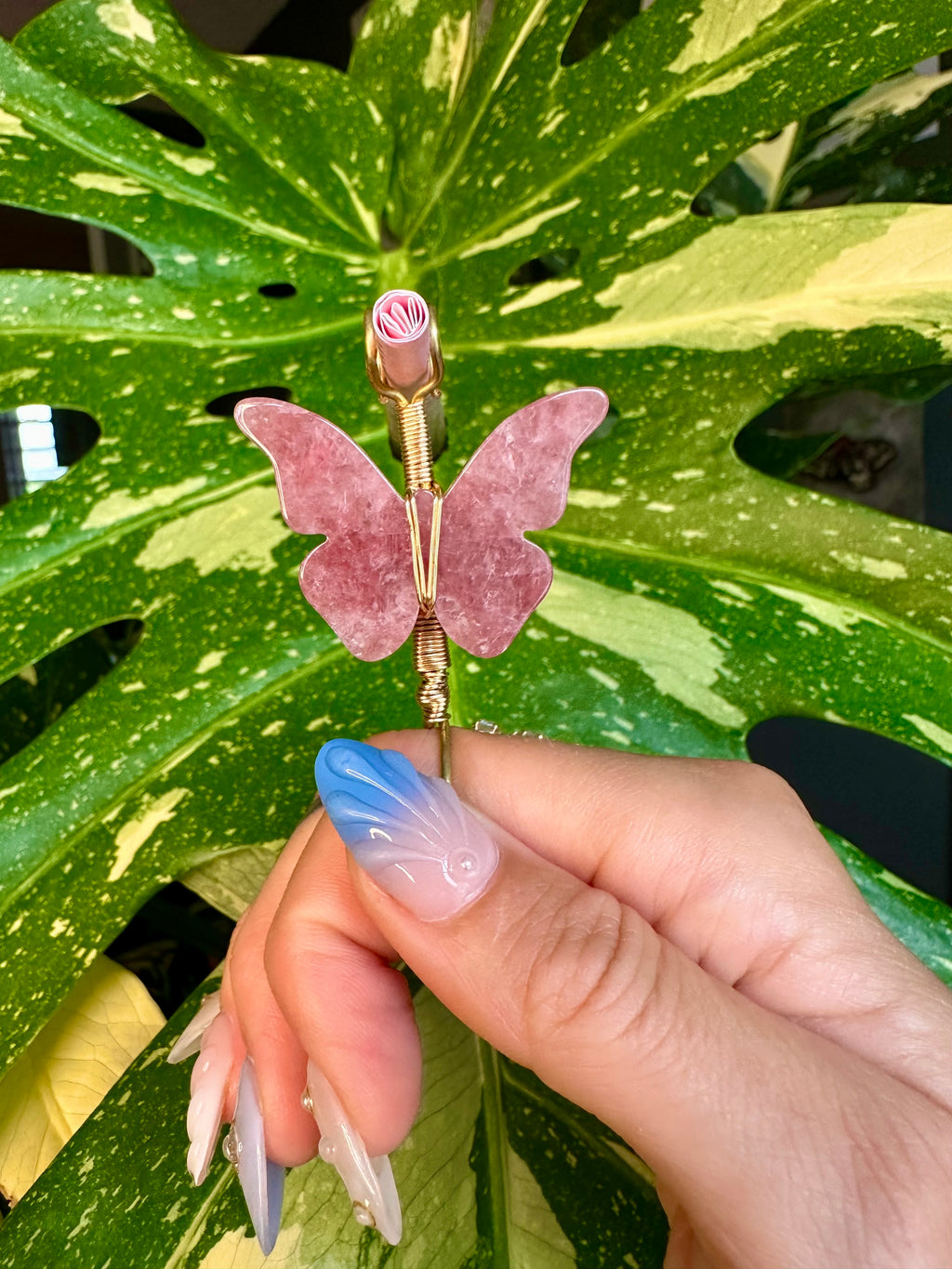 crystal butterfly smoke ring ♡ *handmade for you*