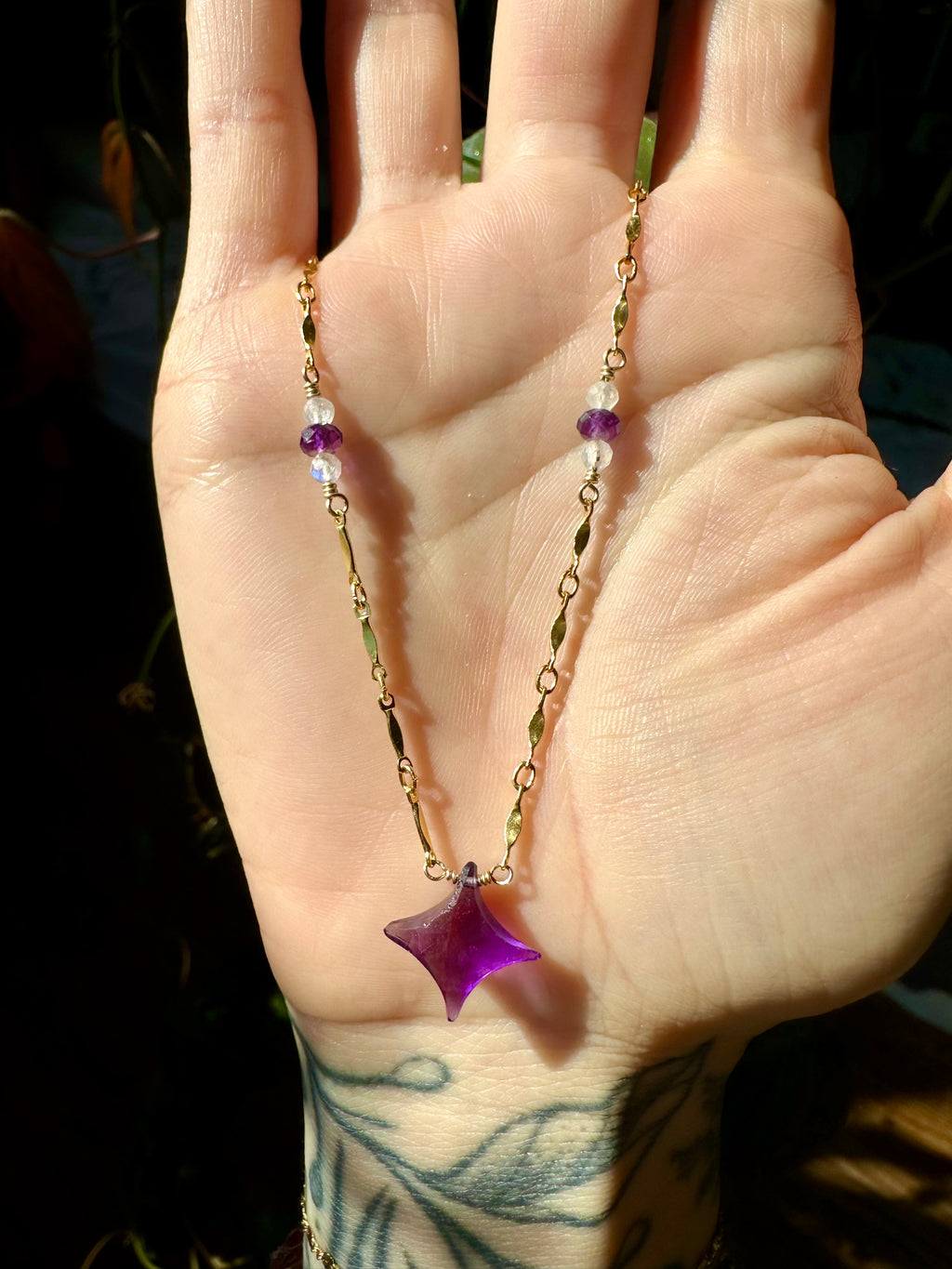 amethyst & moonstone sparkle necklace