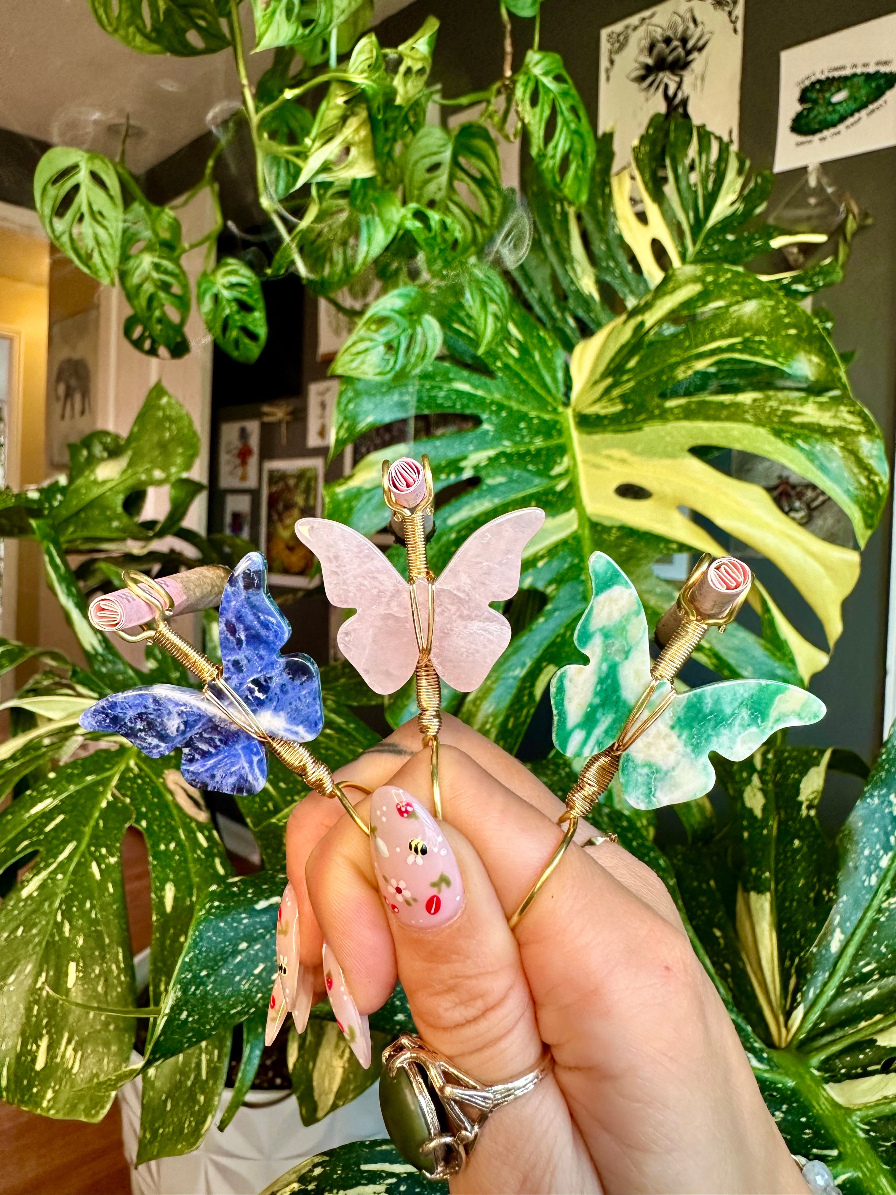 crystal butterfly smoke ring ♡ *handmade for you*