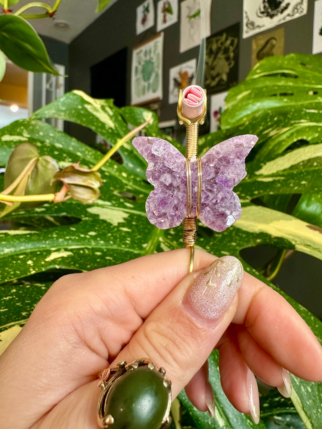 crystal butterfly smoke ring ♡ *handmade for you*