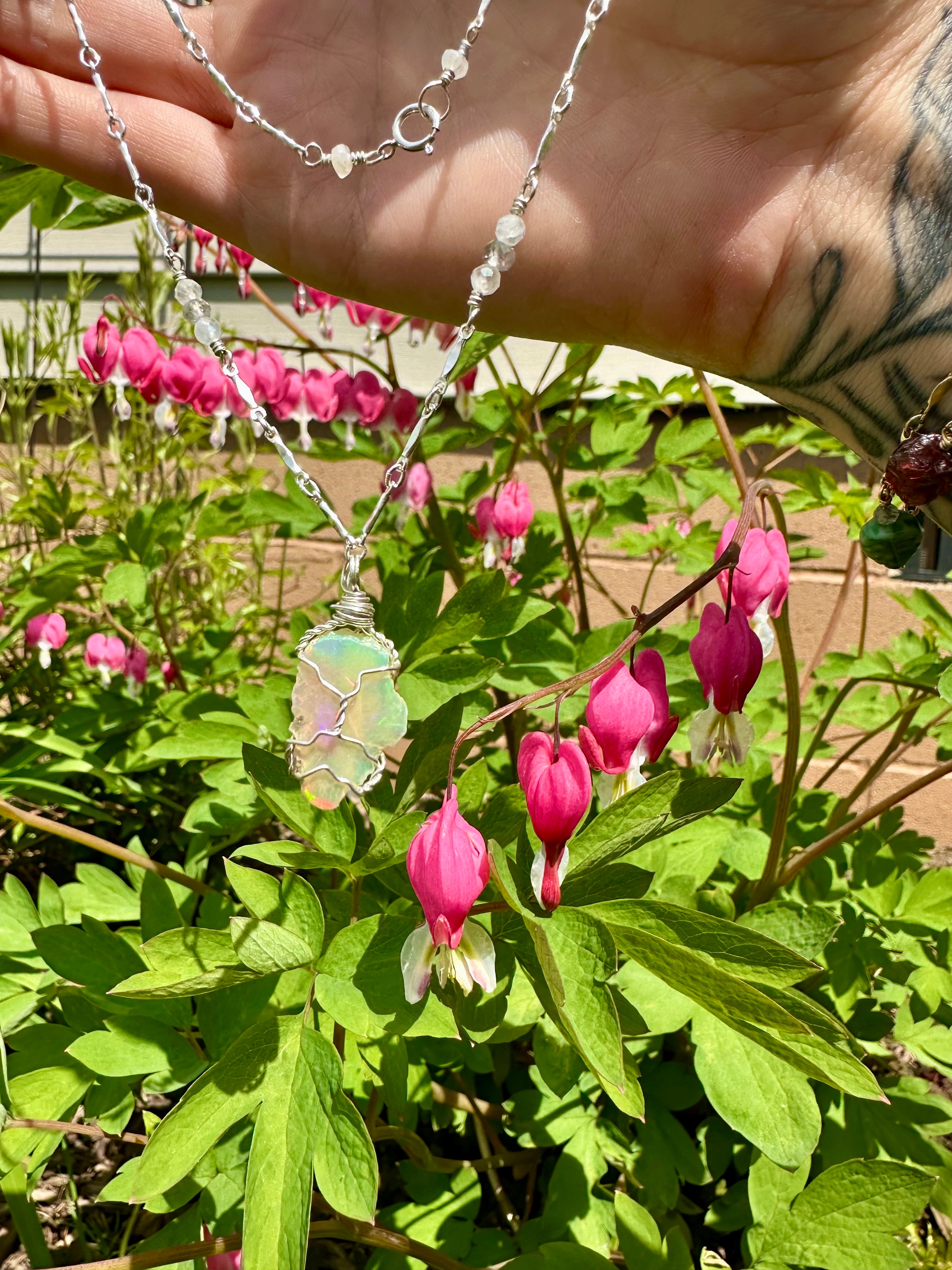 *one of one* ♡ raw opal necklace in sterling silver