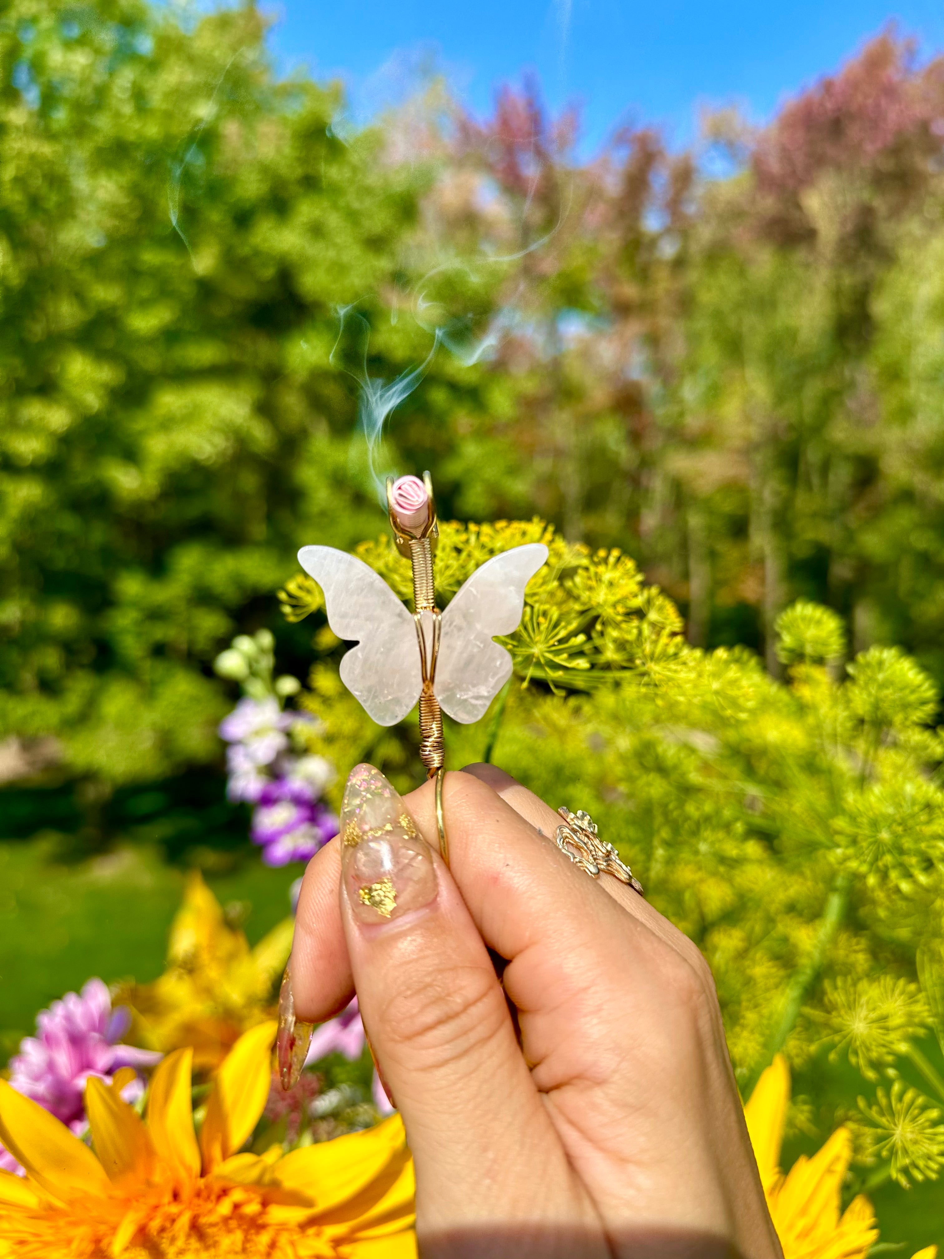 crystal butterfly smoke ring ♡ *handmade for you*