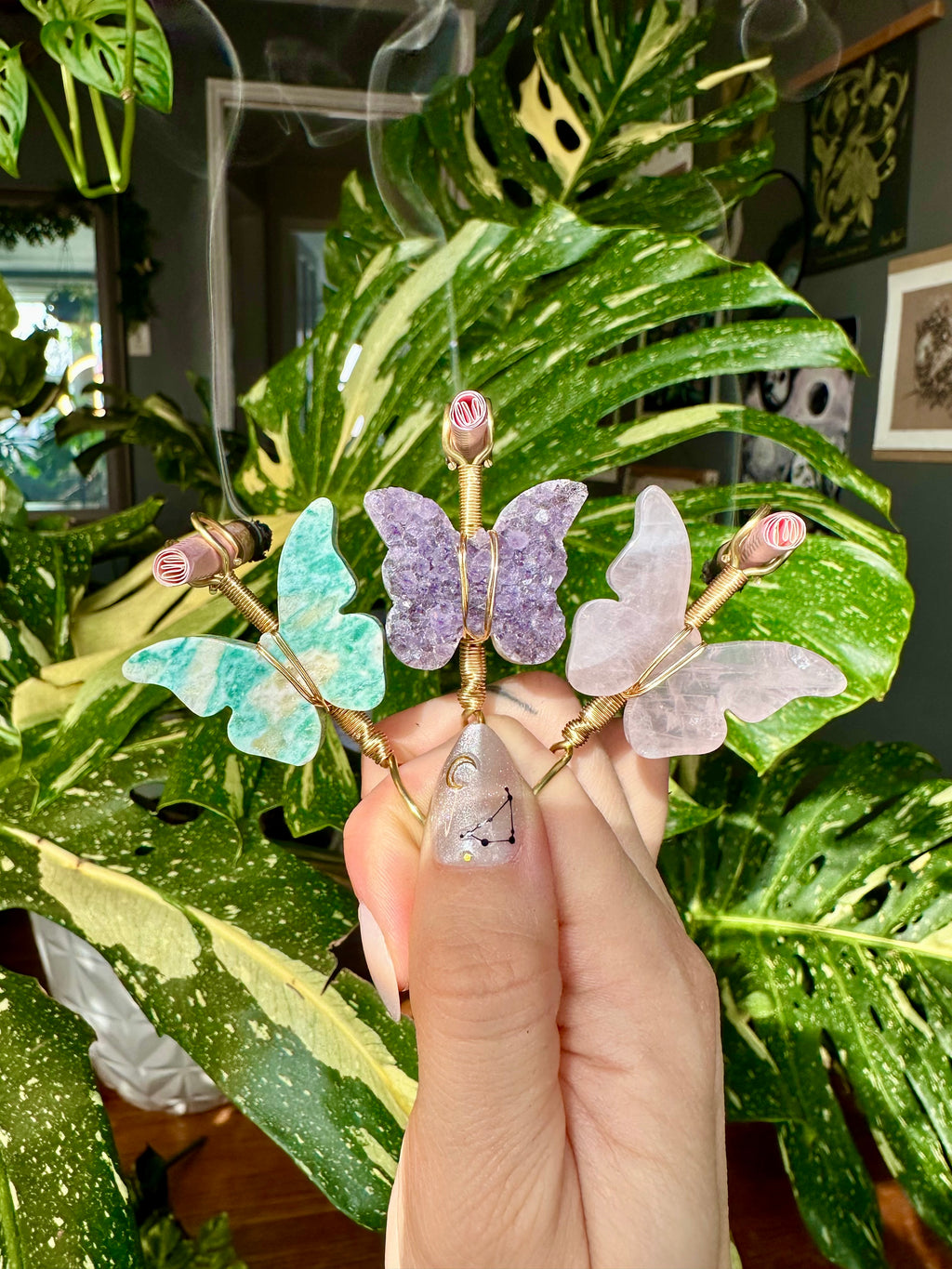 crystal butterfly smoke ring ♡ *handmade for you*