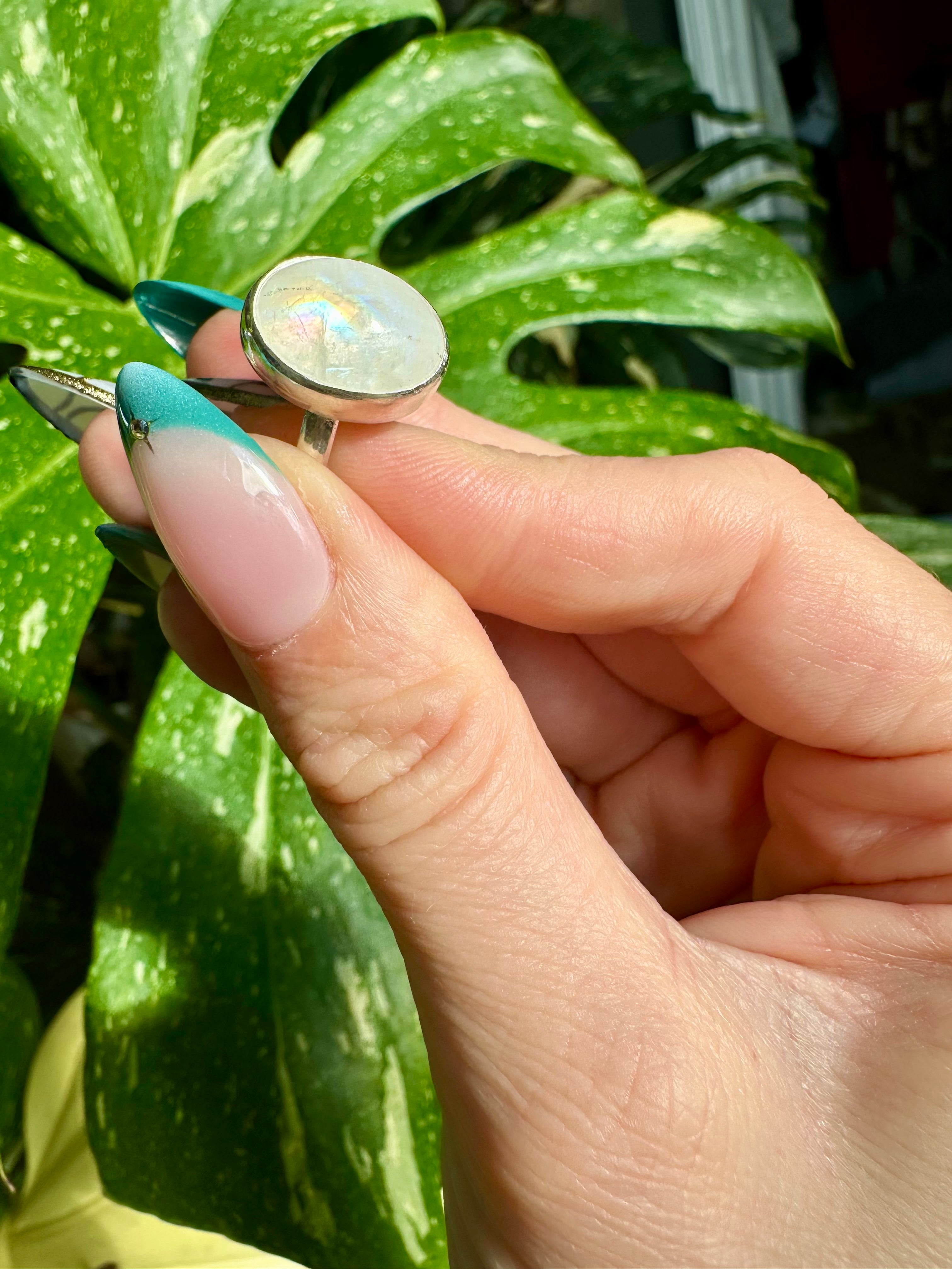 moonstone sterling silver ring size 7.5