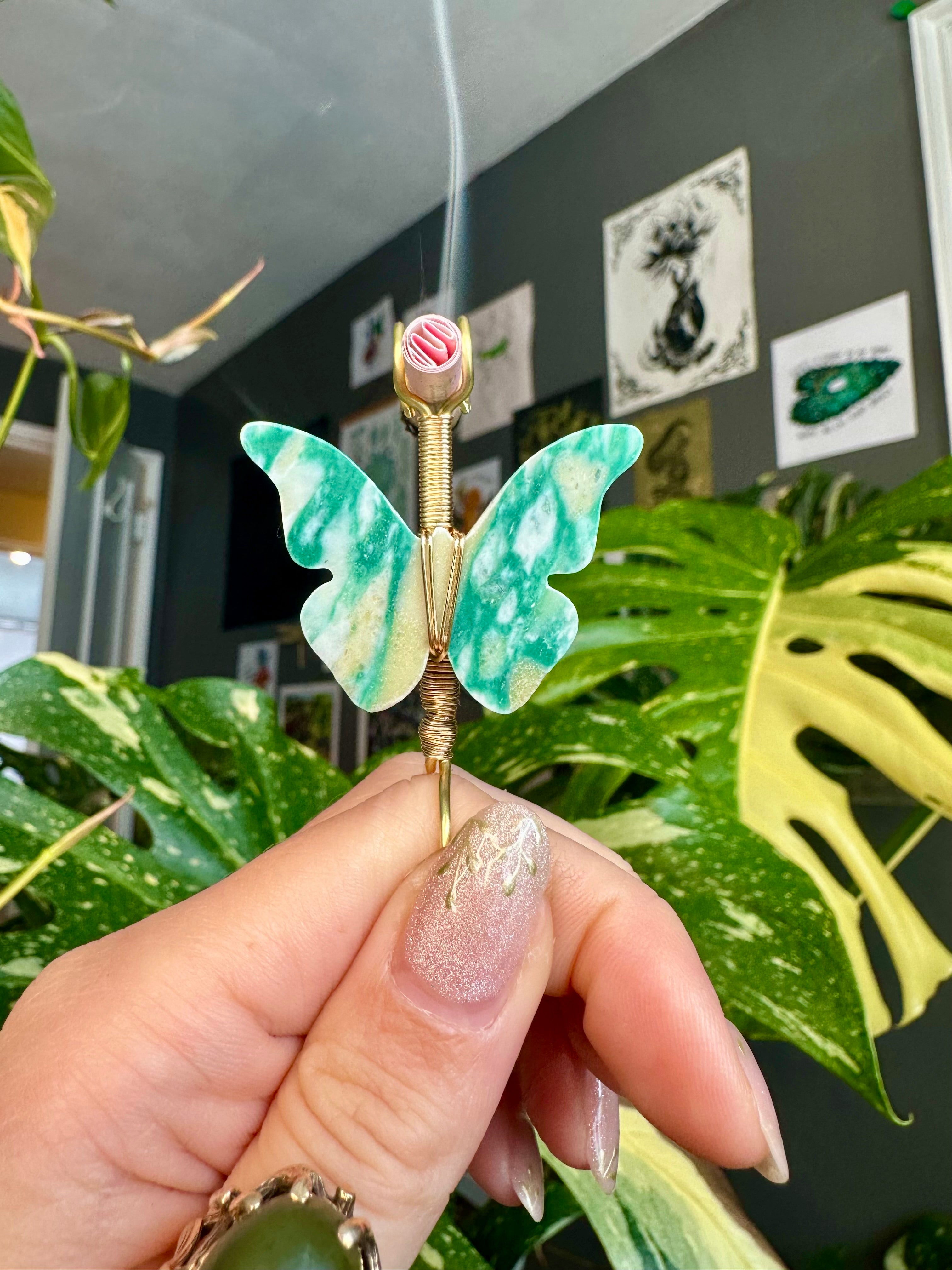 crystal butterfly smoke ring ♡ *handmade for you*