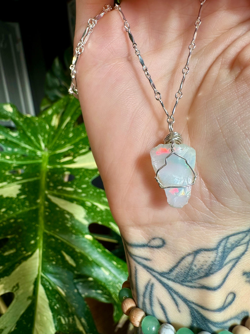 ♡one of one♡ raw opal necklace in sterling silver **