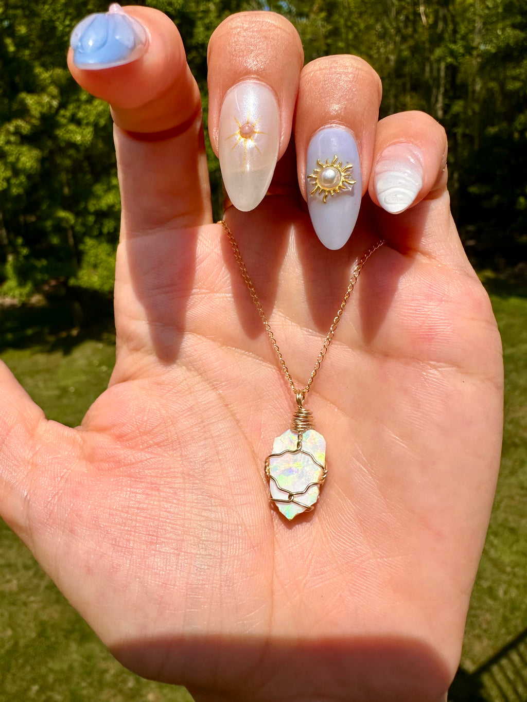 *♡one of one♡ lil raw opal necklace - 14k gold