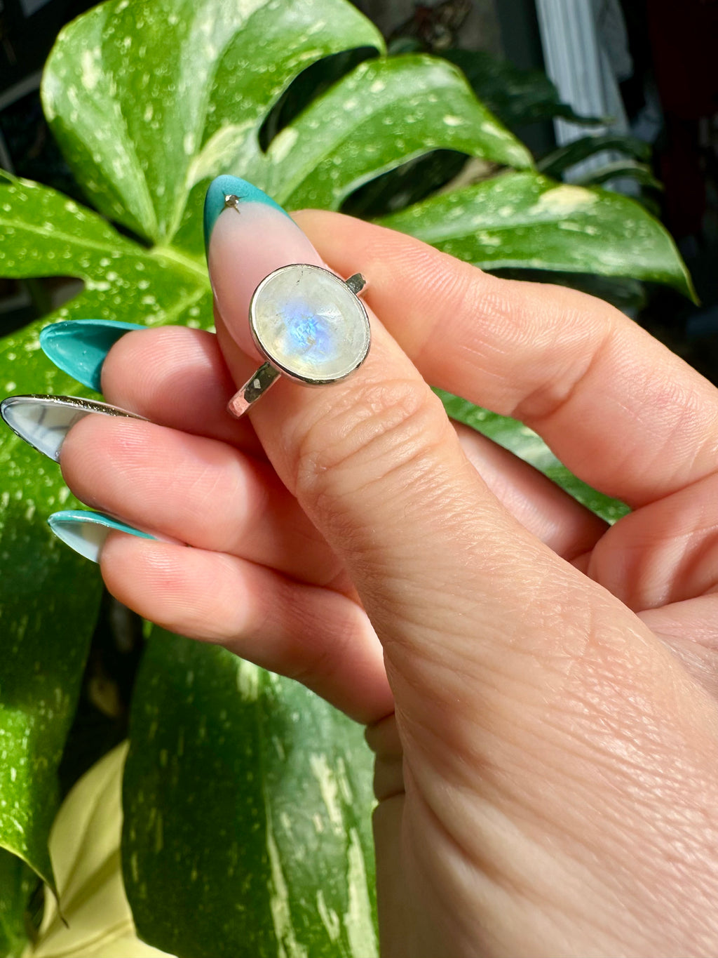 moonstone sterling silver ring size 9