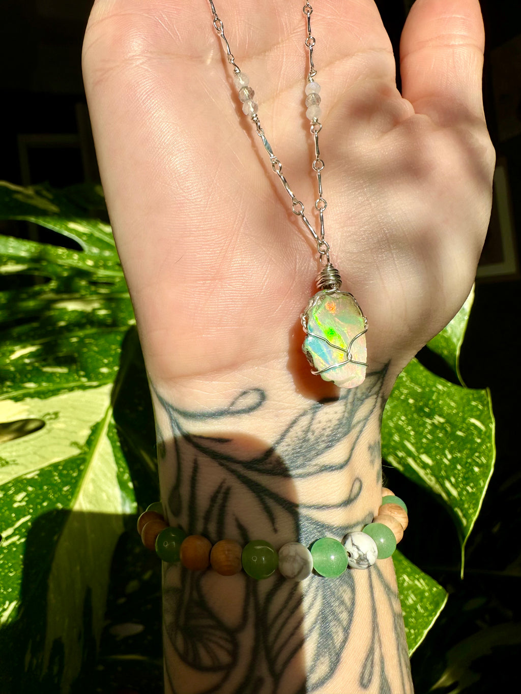 ♡one of one♡ raw opal necklace in sterling silver ***