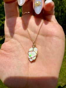 *♡one of one♡ lil raw opal necklace - 14k gold