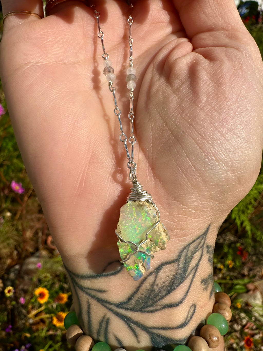 ♡one of one♡ raw opal necklace in sterling silver *