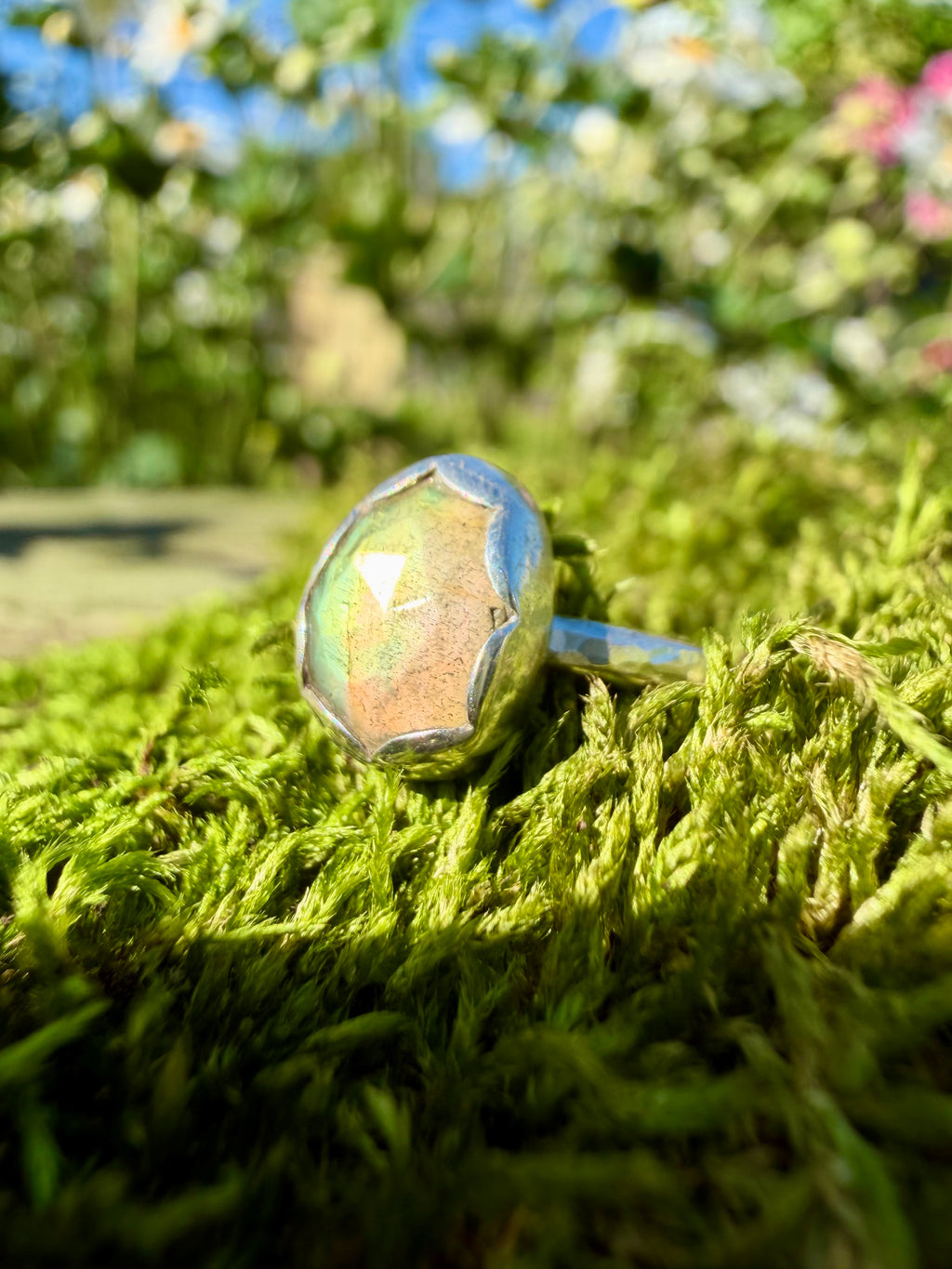 labradorite ring in sterling silver size 5