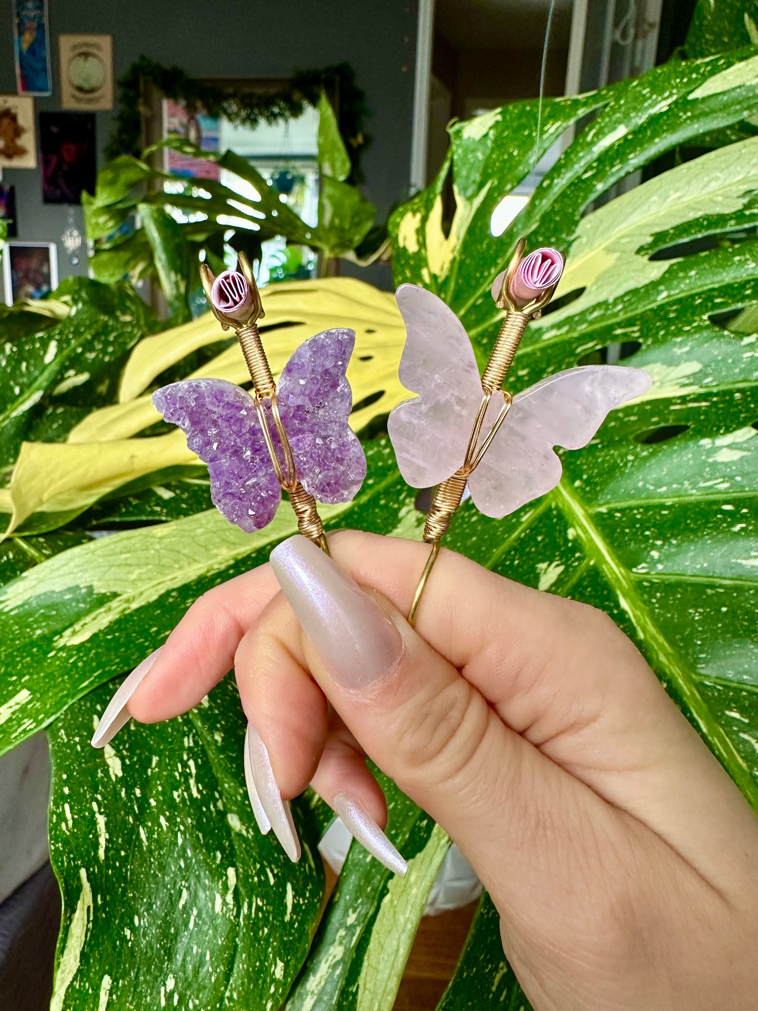 crystal butterfly smoke ring ♡ *handmade for you*