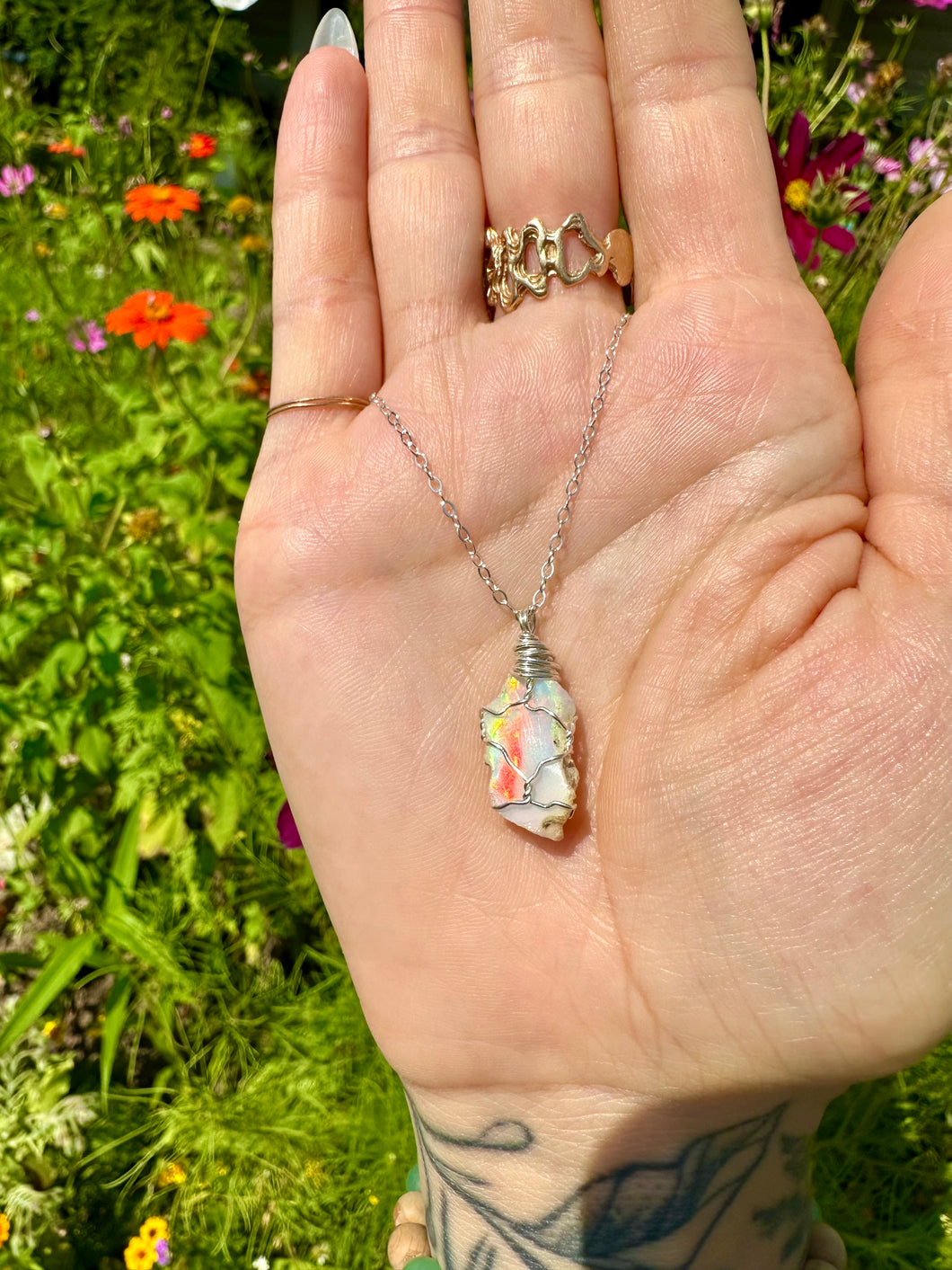 *♡one of one♡ raw opal necklace - sterling silver