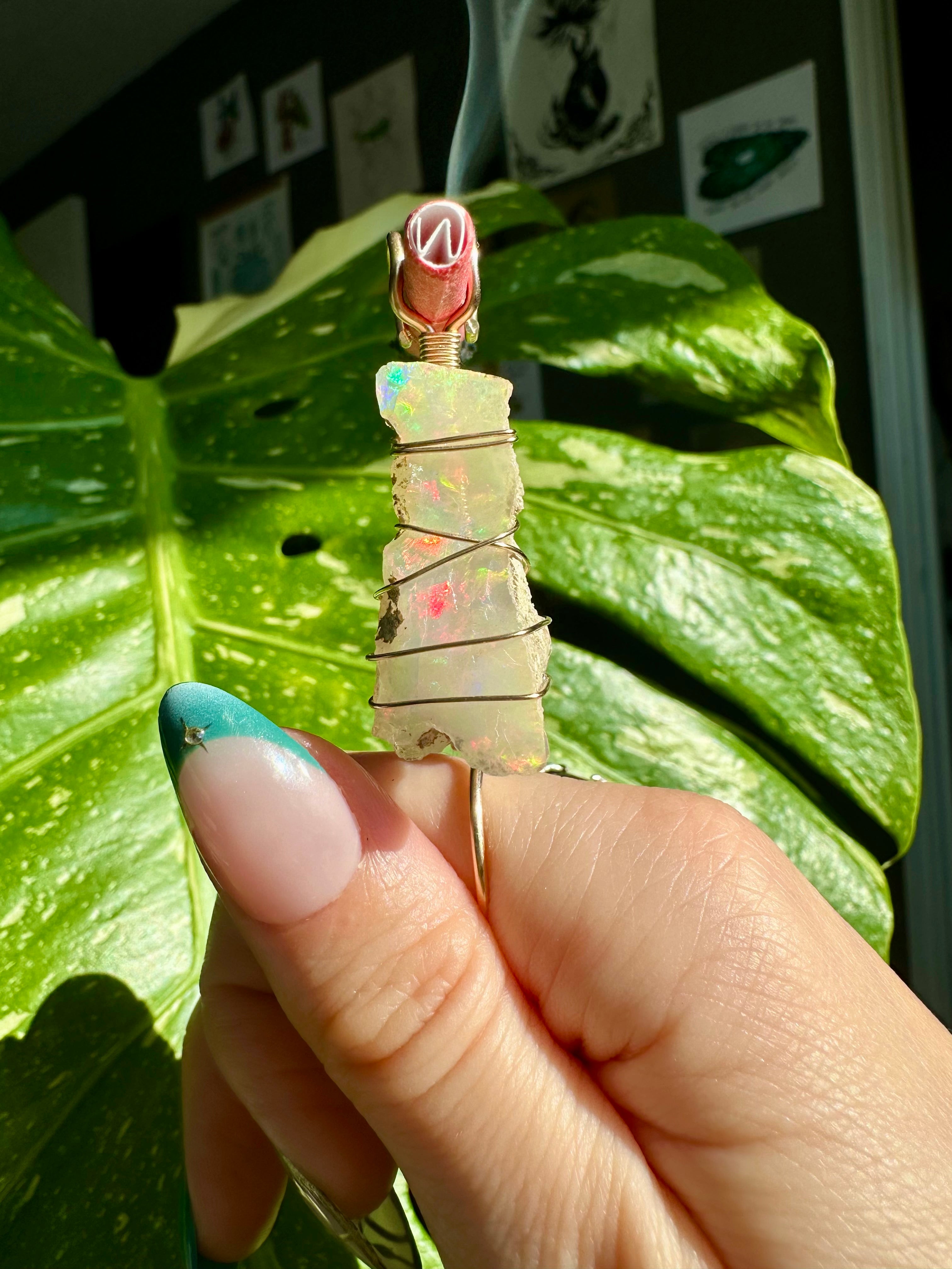 raw opal 14k gold fill smoke ring ♡