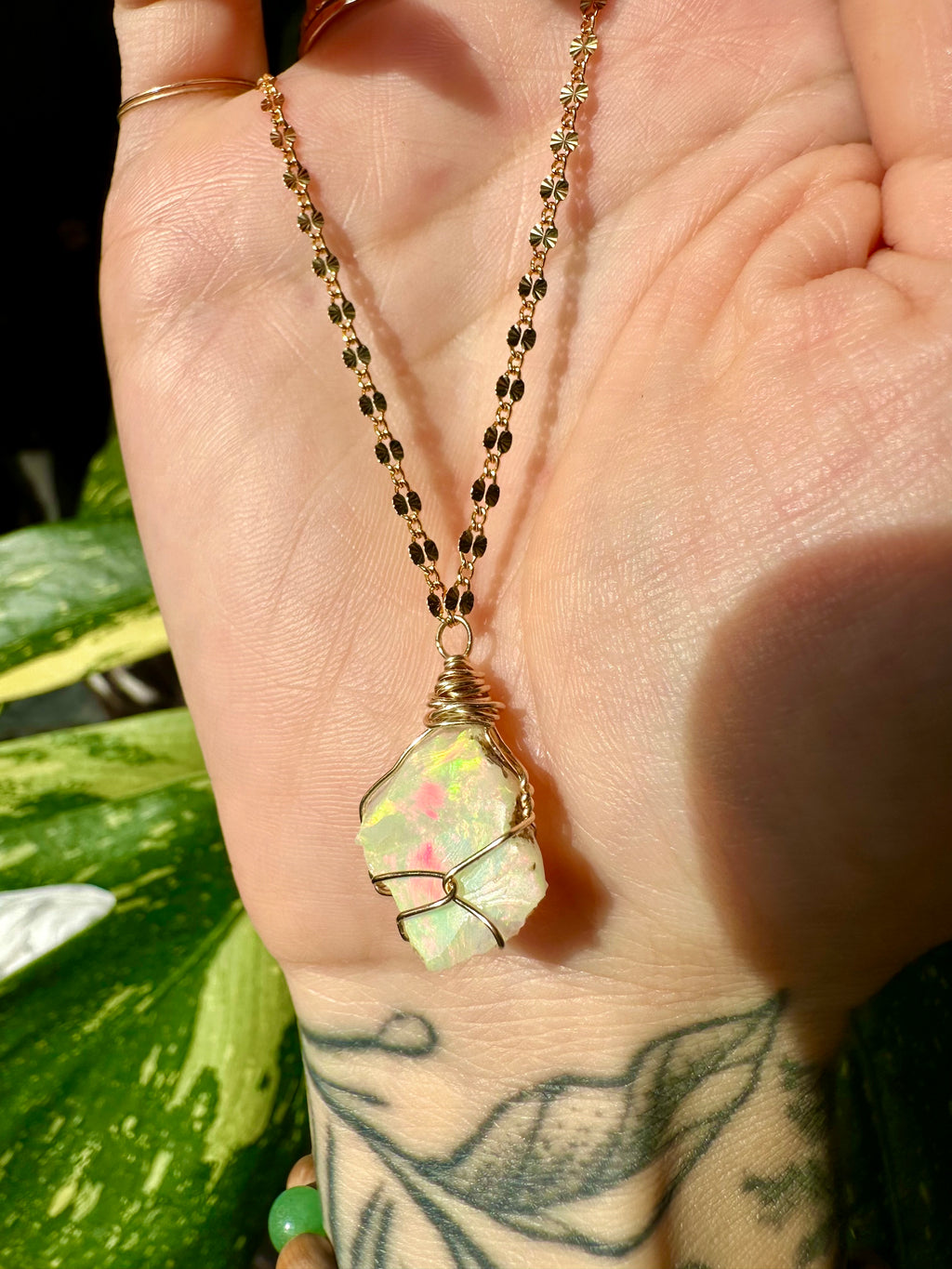 ♡one of one♡ raw opal necklace in 14k gold *
