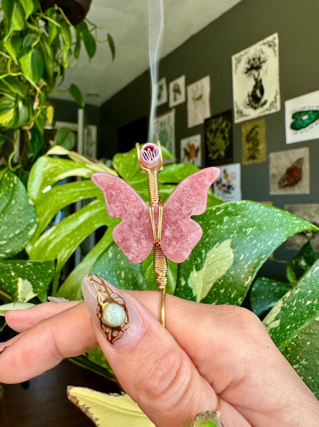 crystal butterfly smoke ring ♡ *handmade for you*