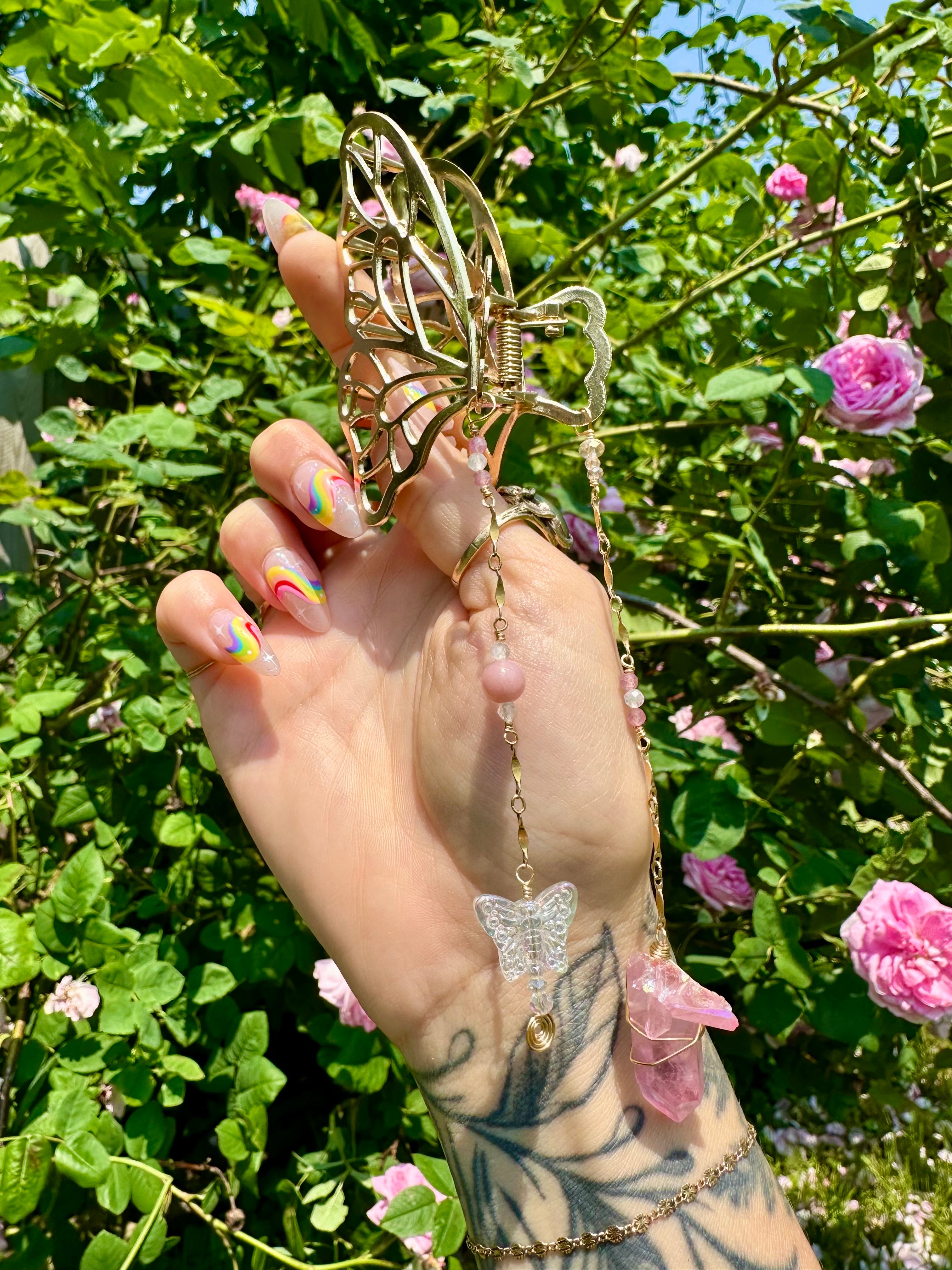 princess bubblegum butterfly hair clip 🌈