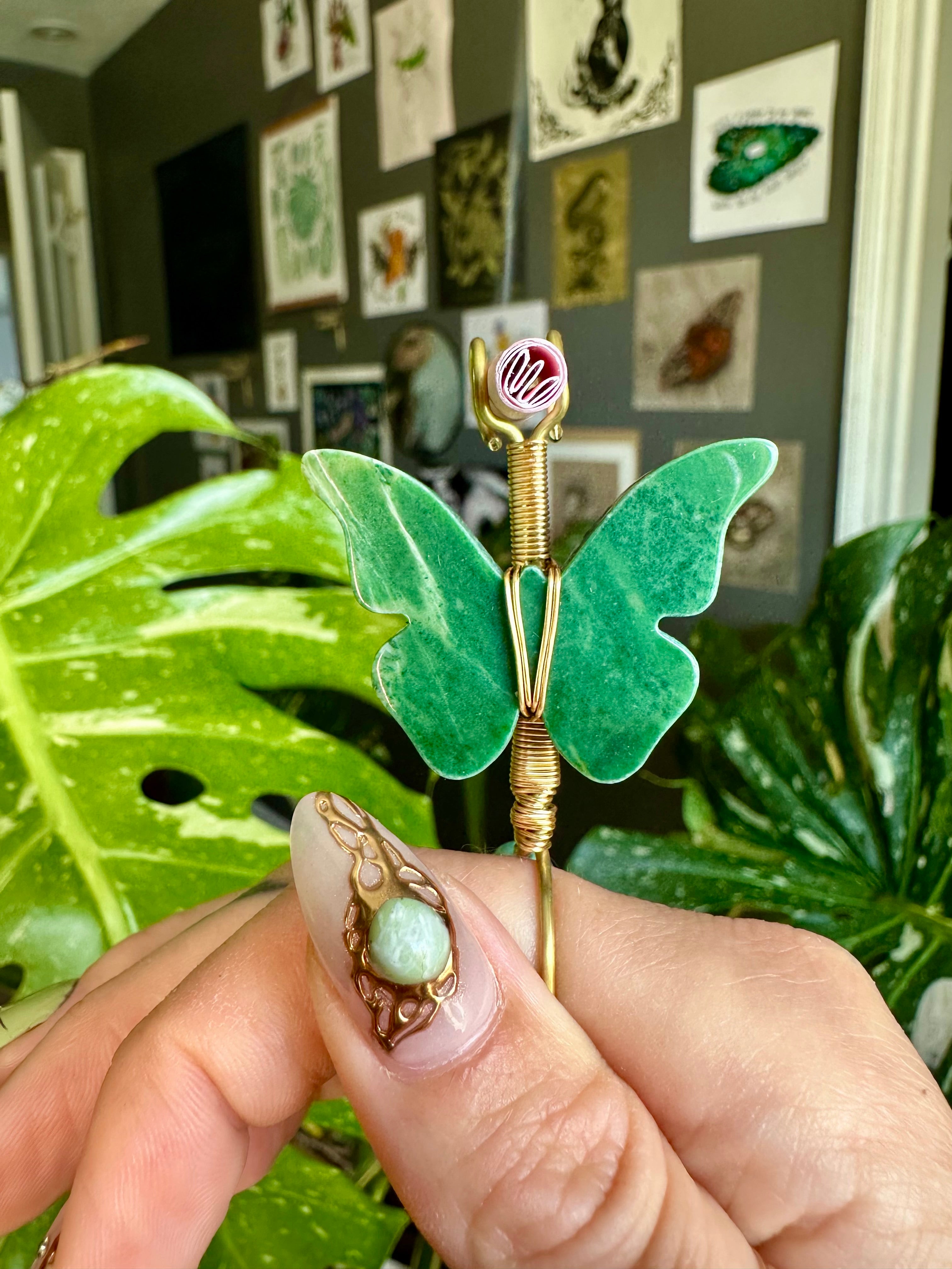crystal butterfly smoke ring ♡ *handmade for you*