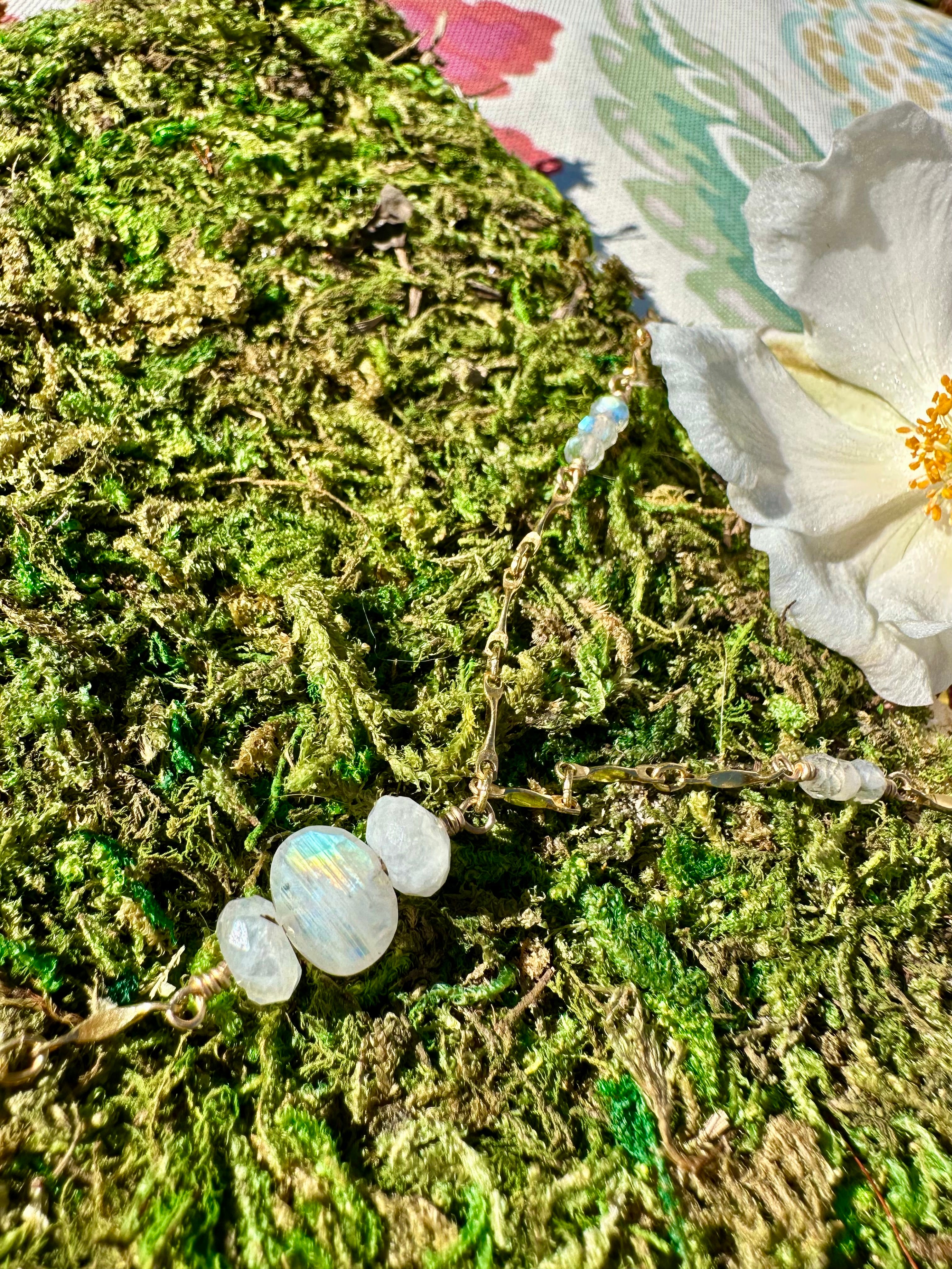 *one of one* ‘diamond’ quartz drop necklace in 14k gold fill