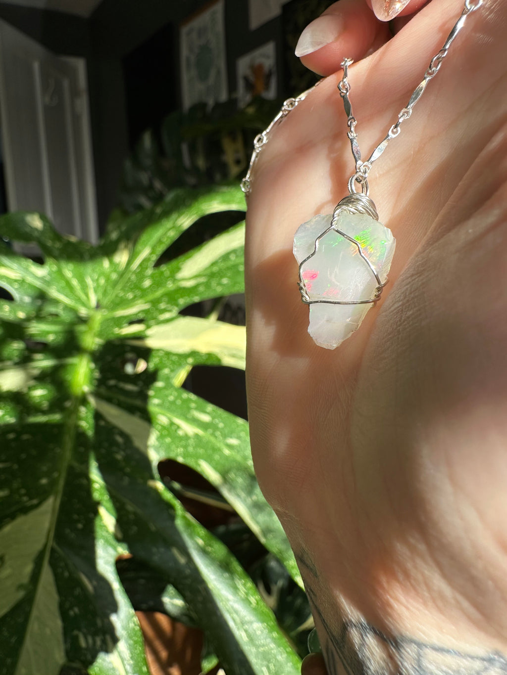 ♡one of one♡ raw opal necklace in sterling silver **
