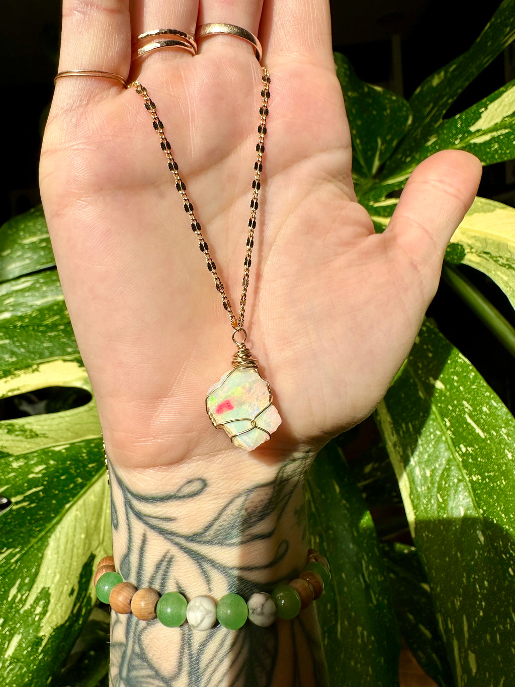 ♡one of one♡ raw opal necklace in 14k gold *