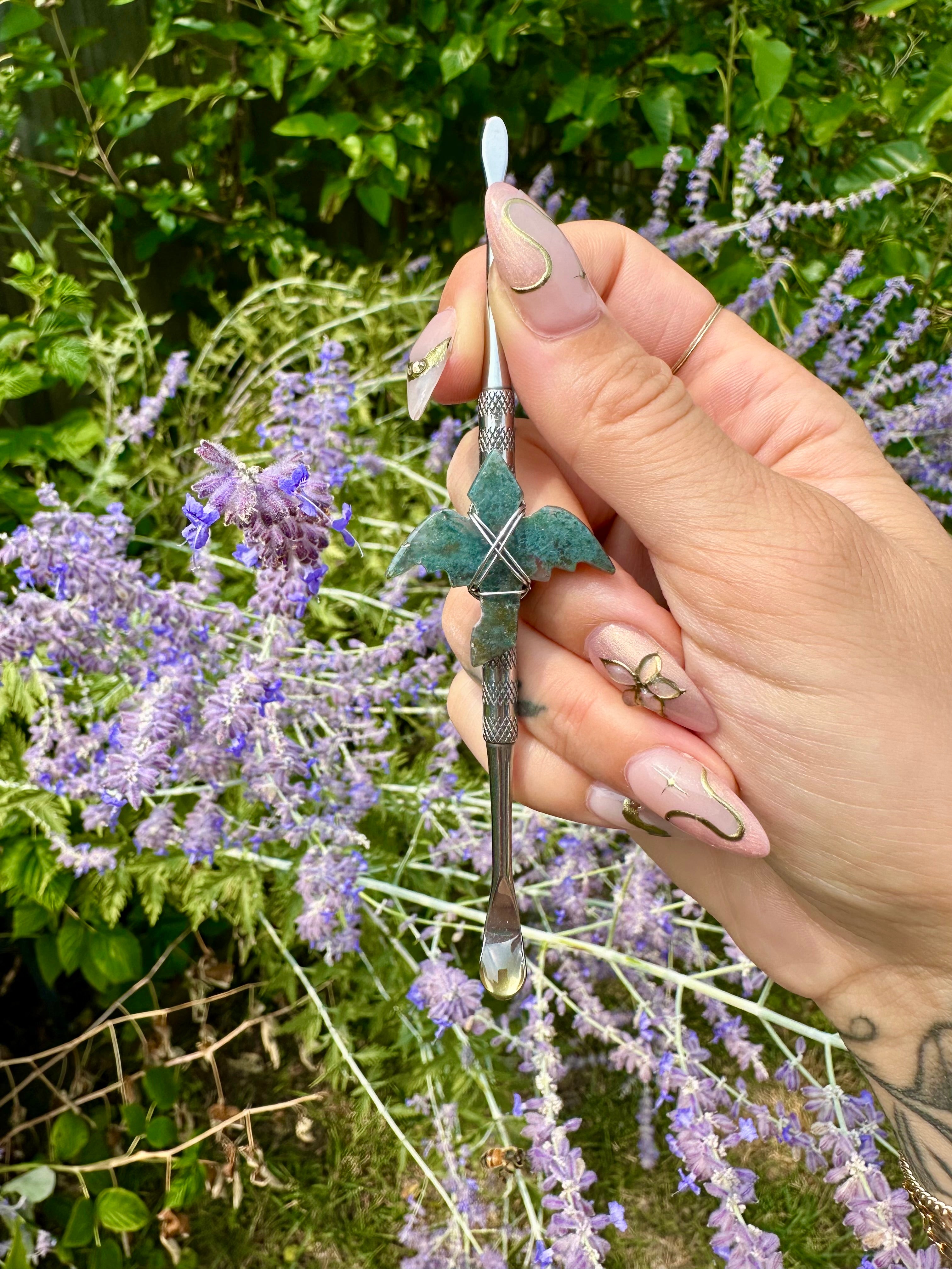 moss agate crystal dragon dabber