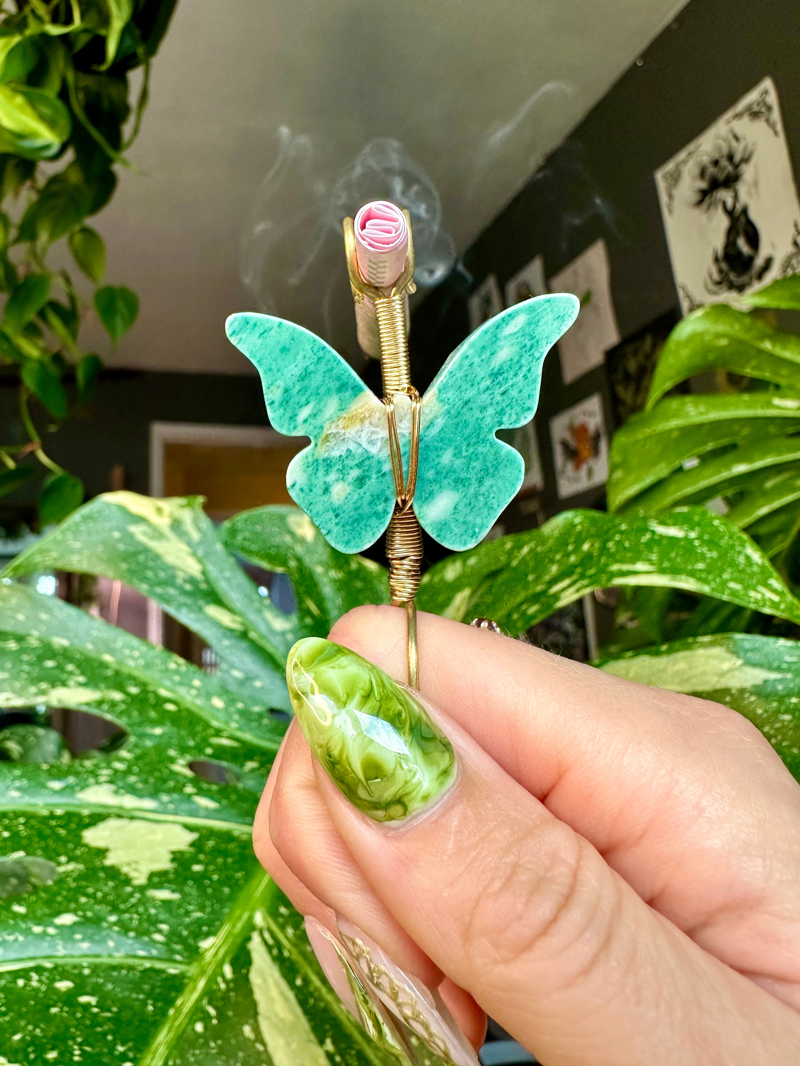 crystal butterfly smoke ring ♡ *handmade for you*