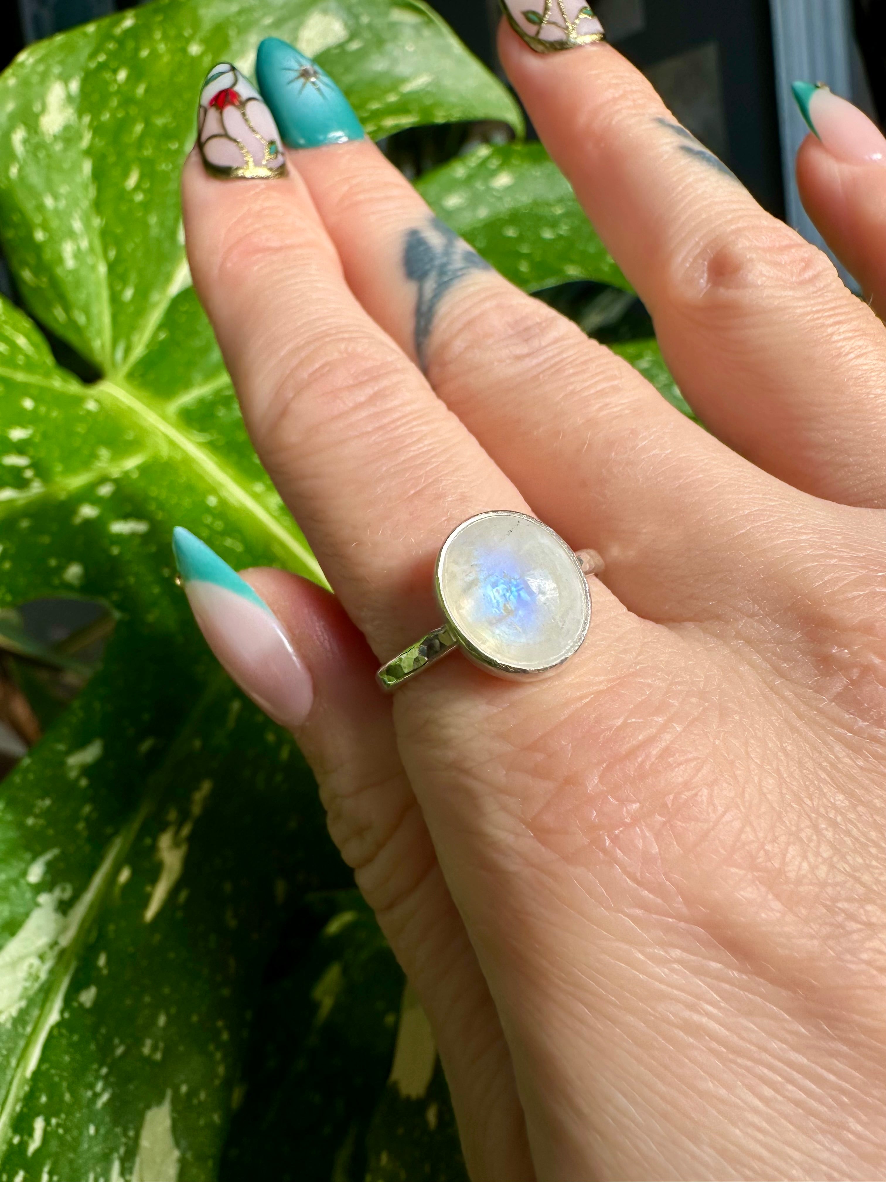 moonstone sterling silver ring size 9