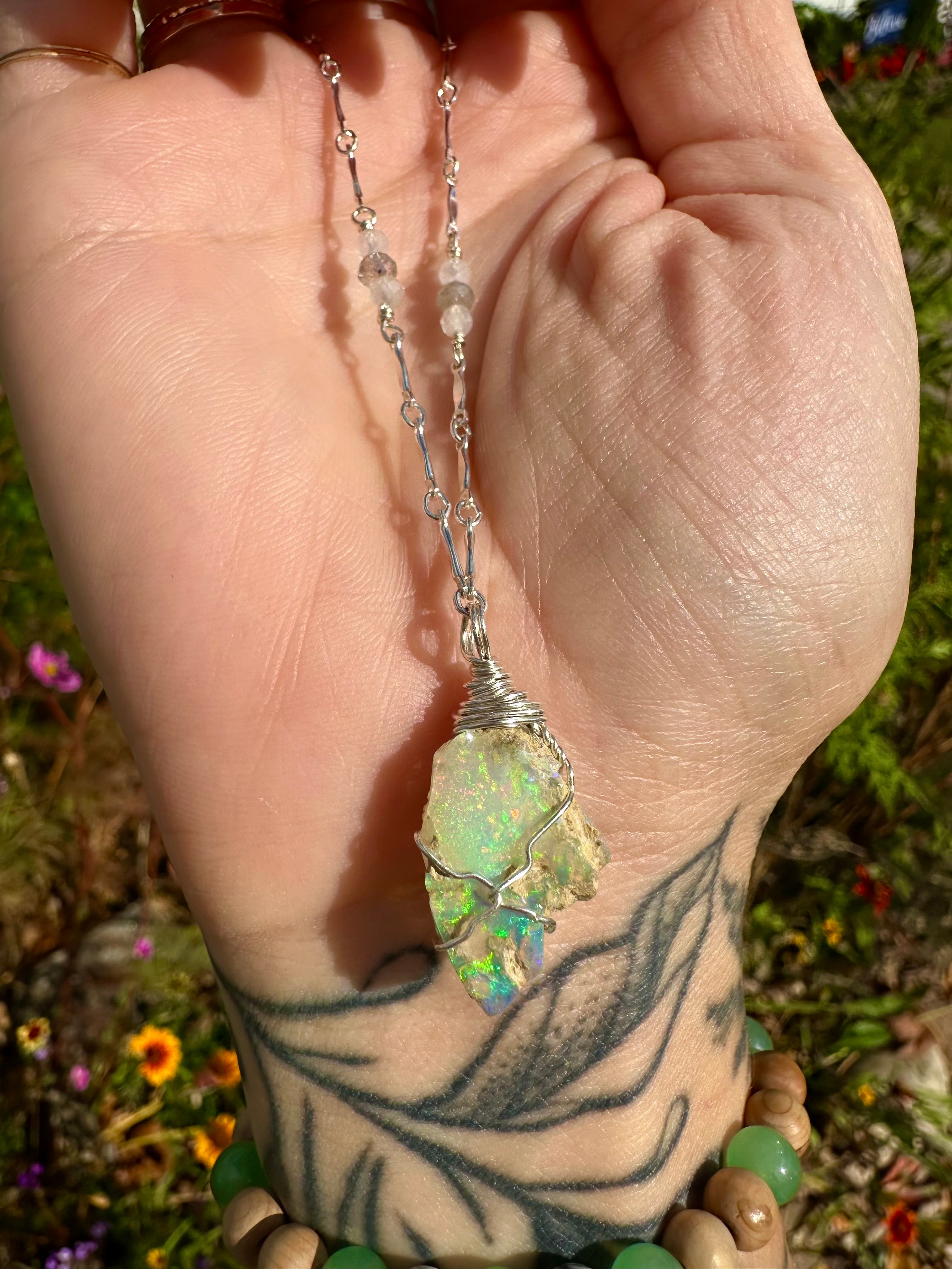 ♡one of one♡ raw opal necklace in sterling silver *